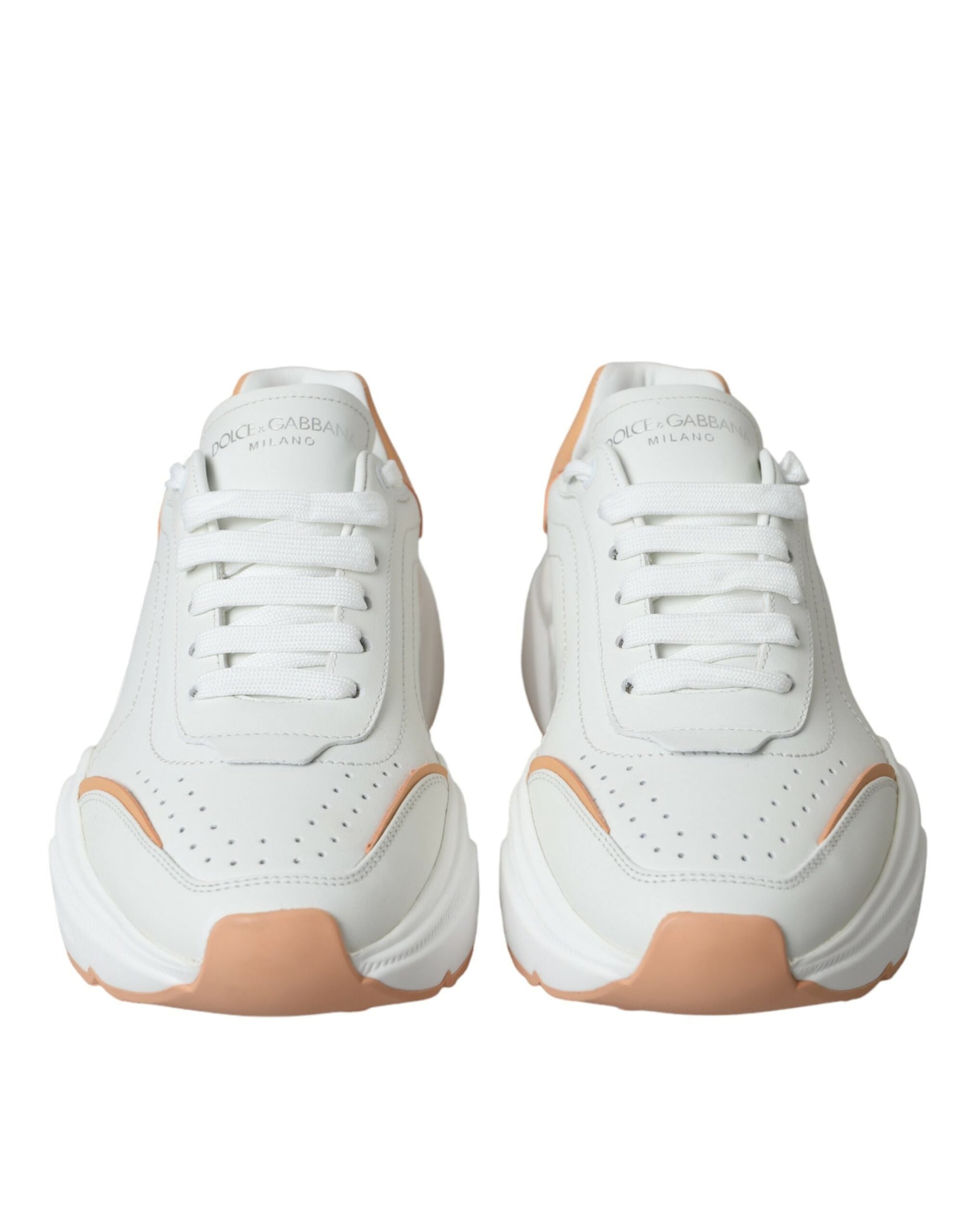 Dolce & Gabbana White Peach DAYMASTER Women Sneakers | Fashionsarah.com