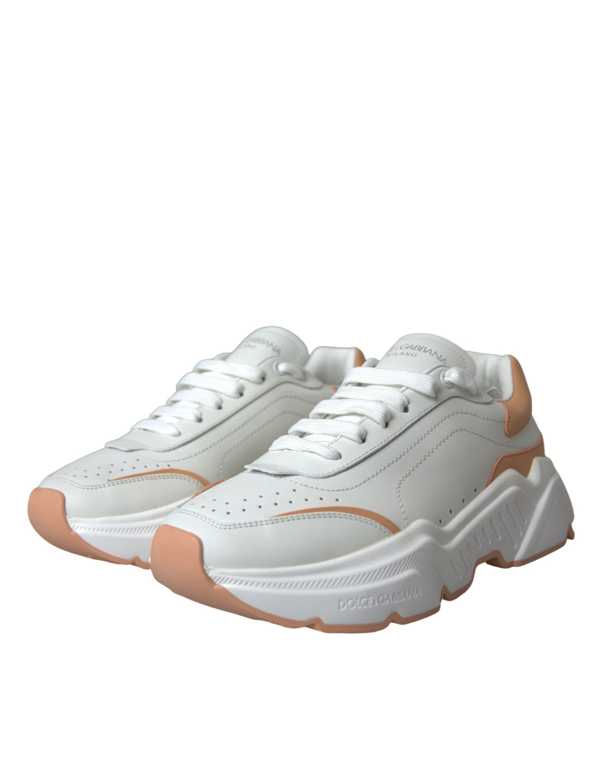 Dolce & Gabbana White Peach DAYMASTER Women Sneakers | Fashionsarah.com