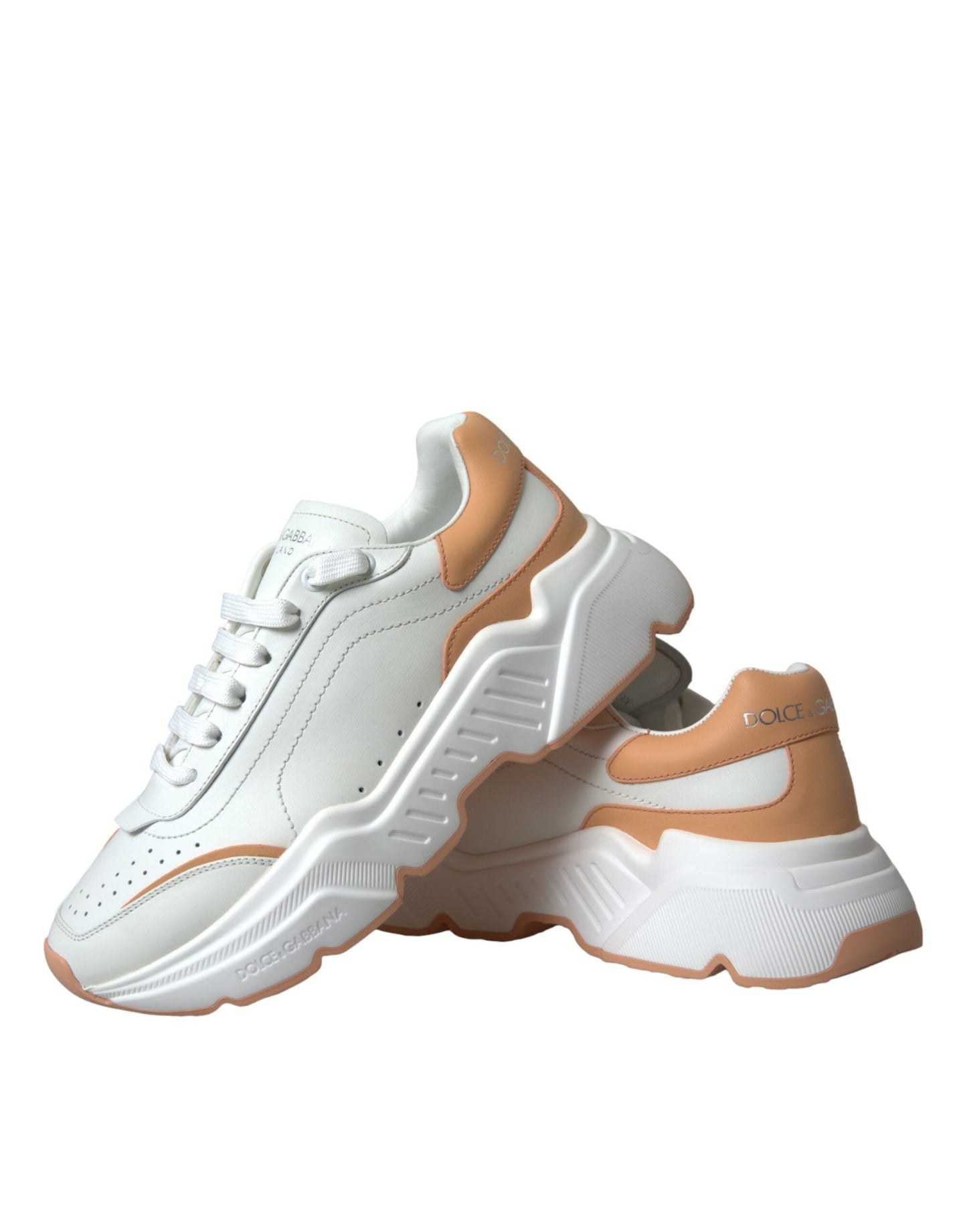 Dolce & Gabbana White Peach DAYMASTER Women Sneakers | Fashionsarah.com