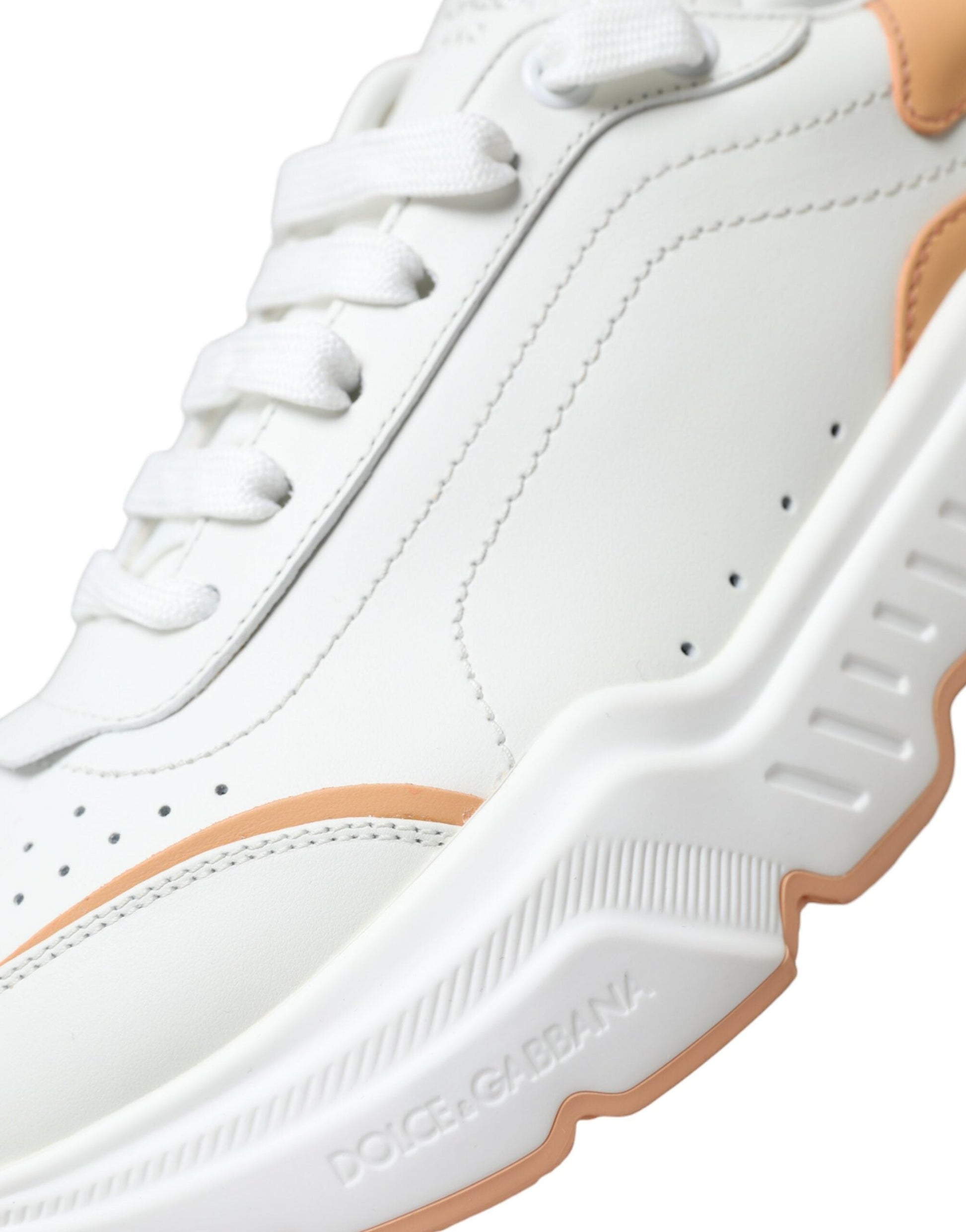 Dolce & Gabbana White Peach DAYMASTER Women Sneakers | Fashionsarah.com