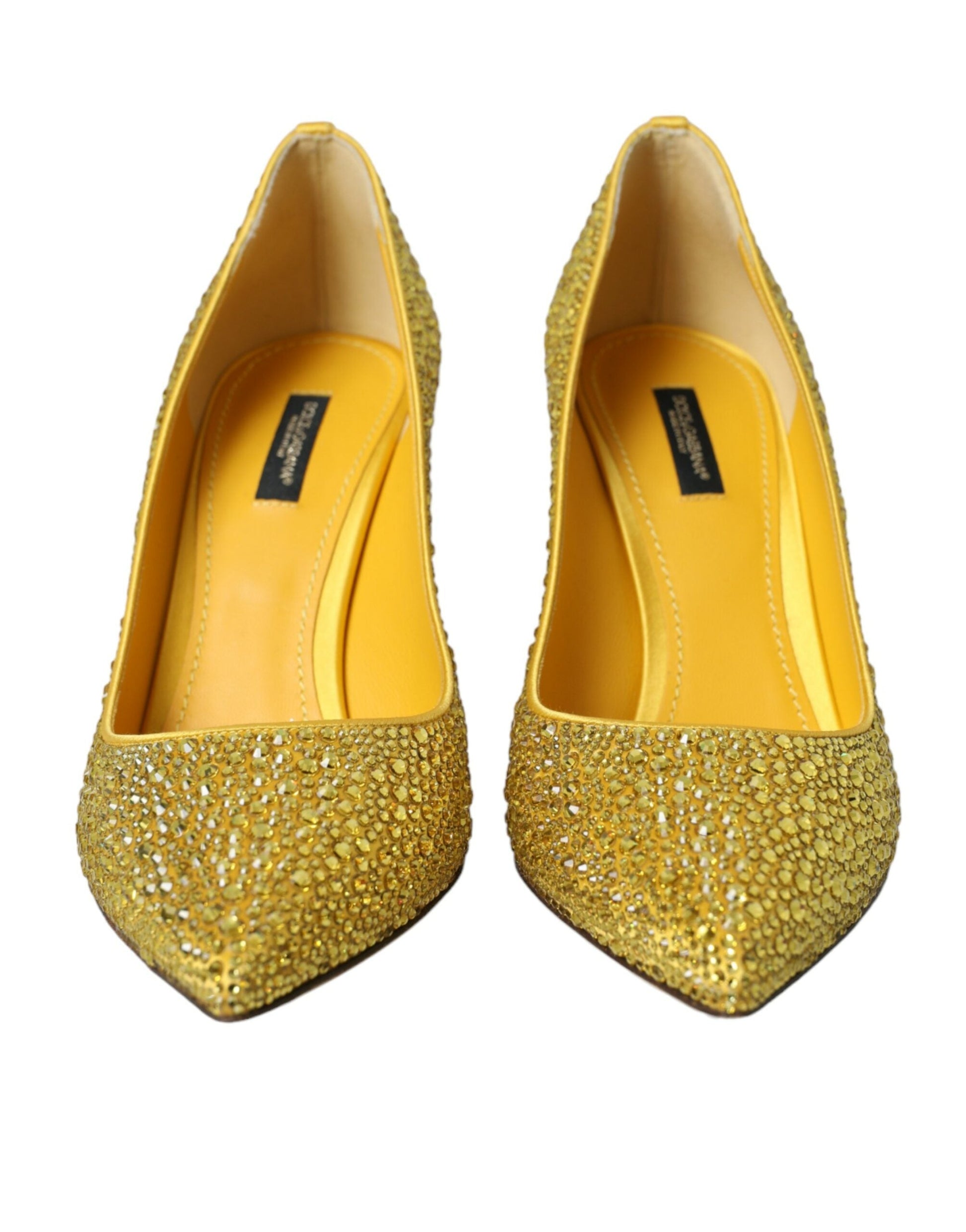 Dolce & Gabbana Yellow Strass Crystal Heels Pumps Shoes | Fashionsarah.com