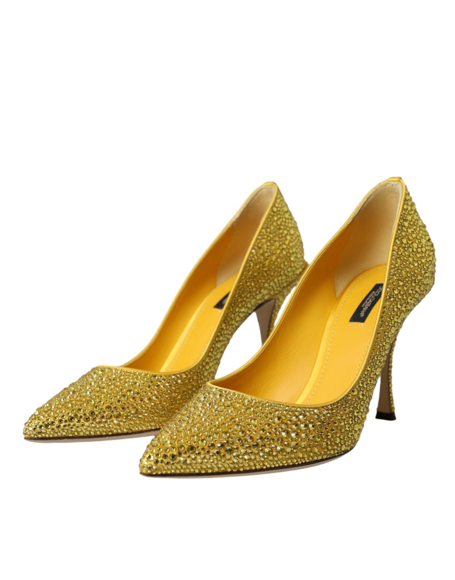 Dolce & Gabbana Yellow Strass Crystal Heels Pumps Shoes | Fashionsarah.com