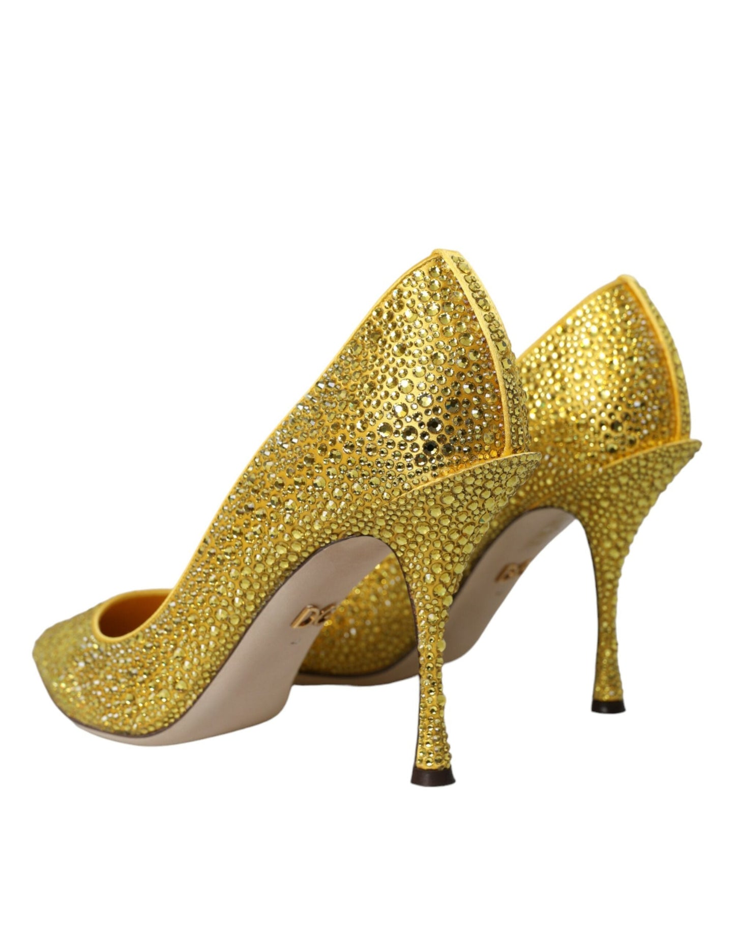 Dolce & Gabbana Yellow Strass Crystal Heels Pumps Shoes | Fashionsarah.com