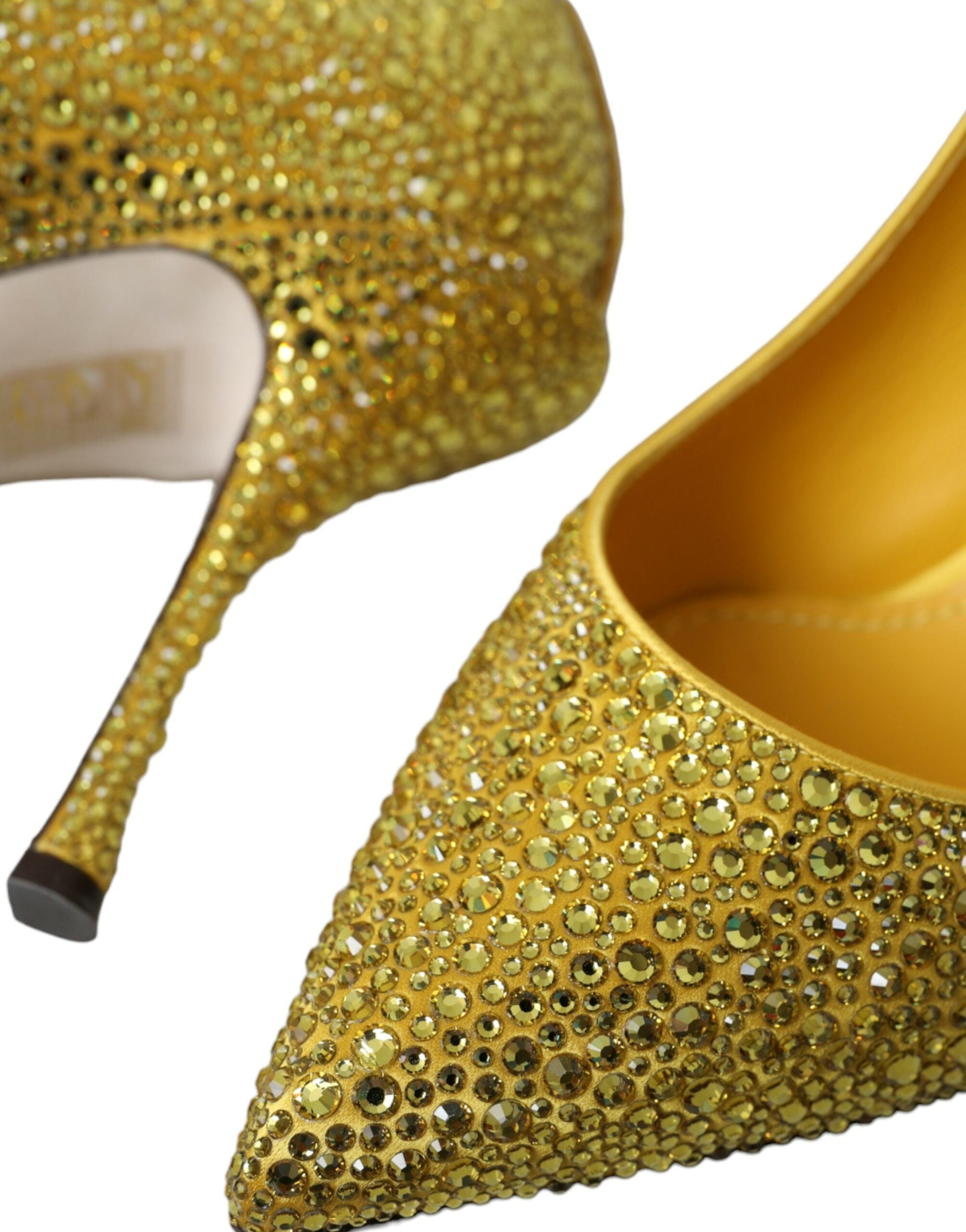 Dolce & Gabbana Yellow Strass Crystal Heels Pumps Shoes | Fashionsarah.com