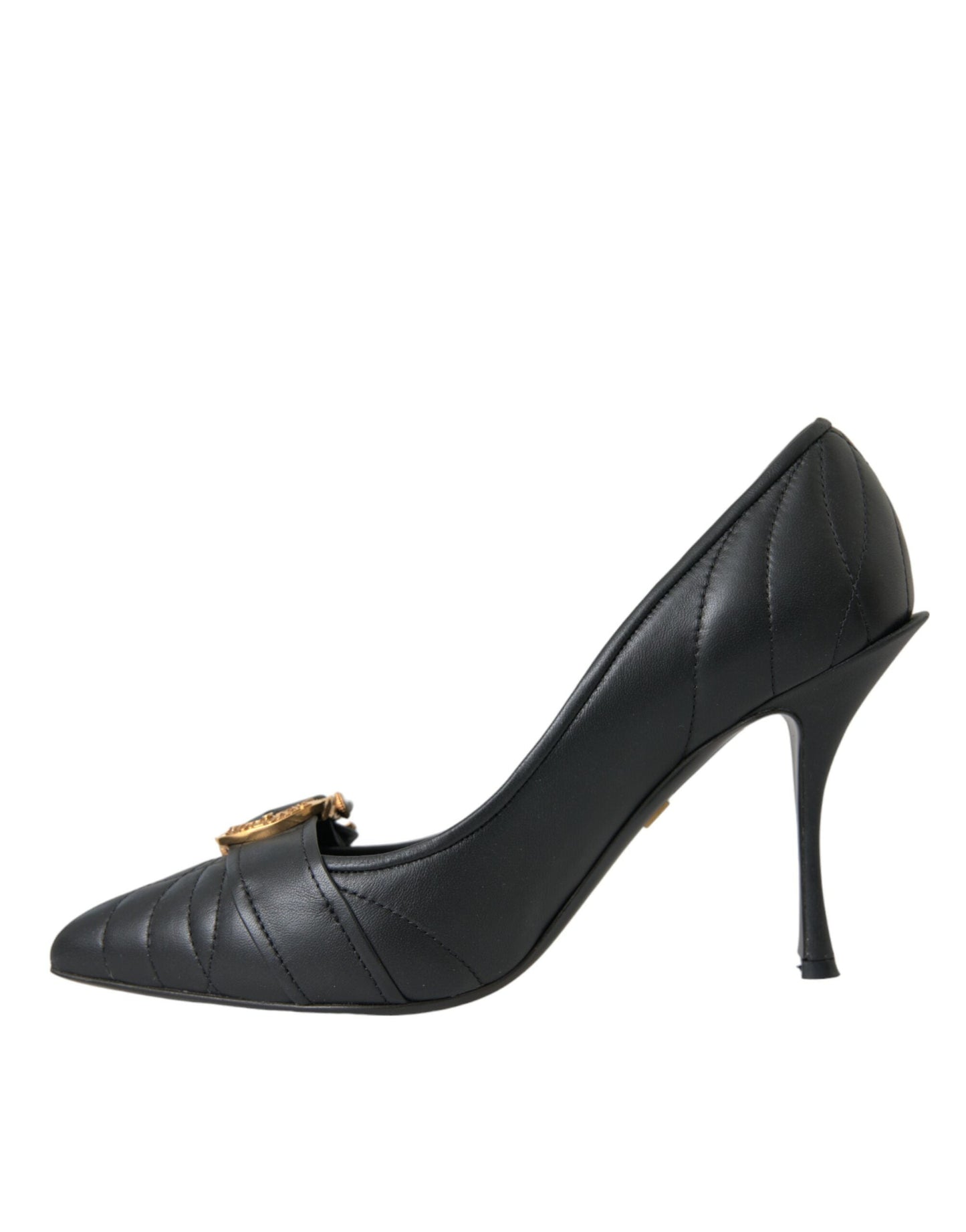 Dolce & Gabbana Black Devotion Leather Heels Pumps Shoes | Fashionsarah.com