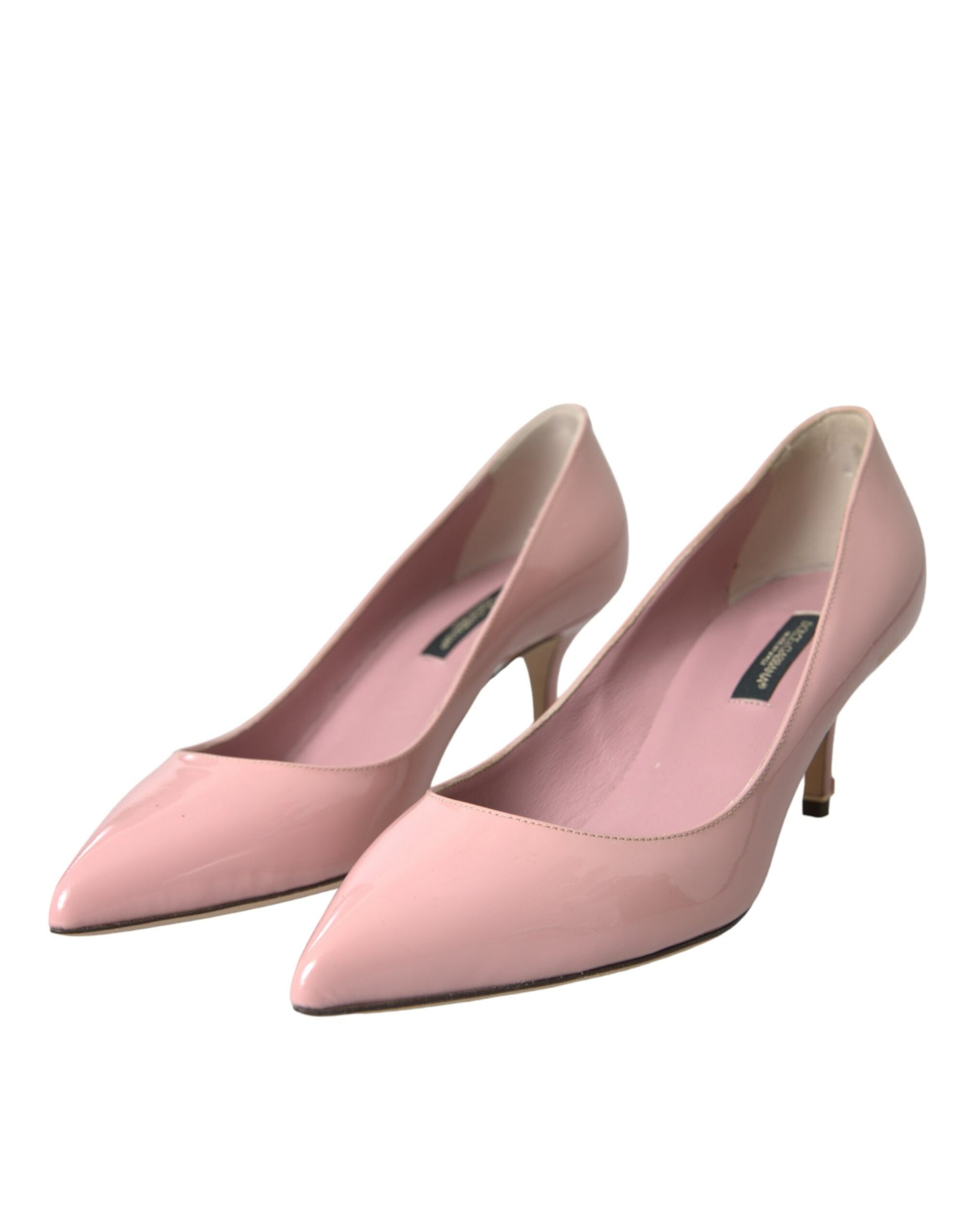 Dolce & Gabbana Light Pink Patent Leather Heels Pumps Shoes | Fashionsarah.com