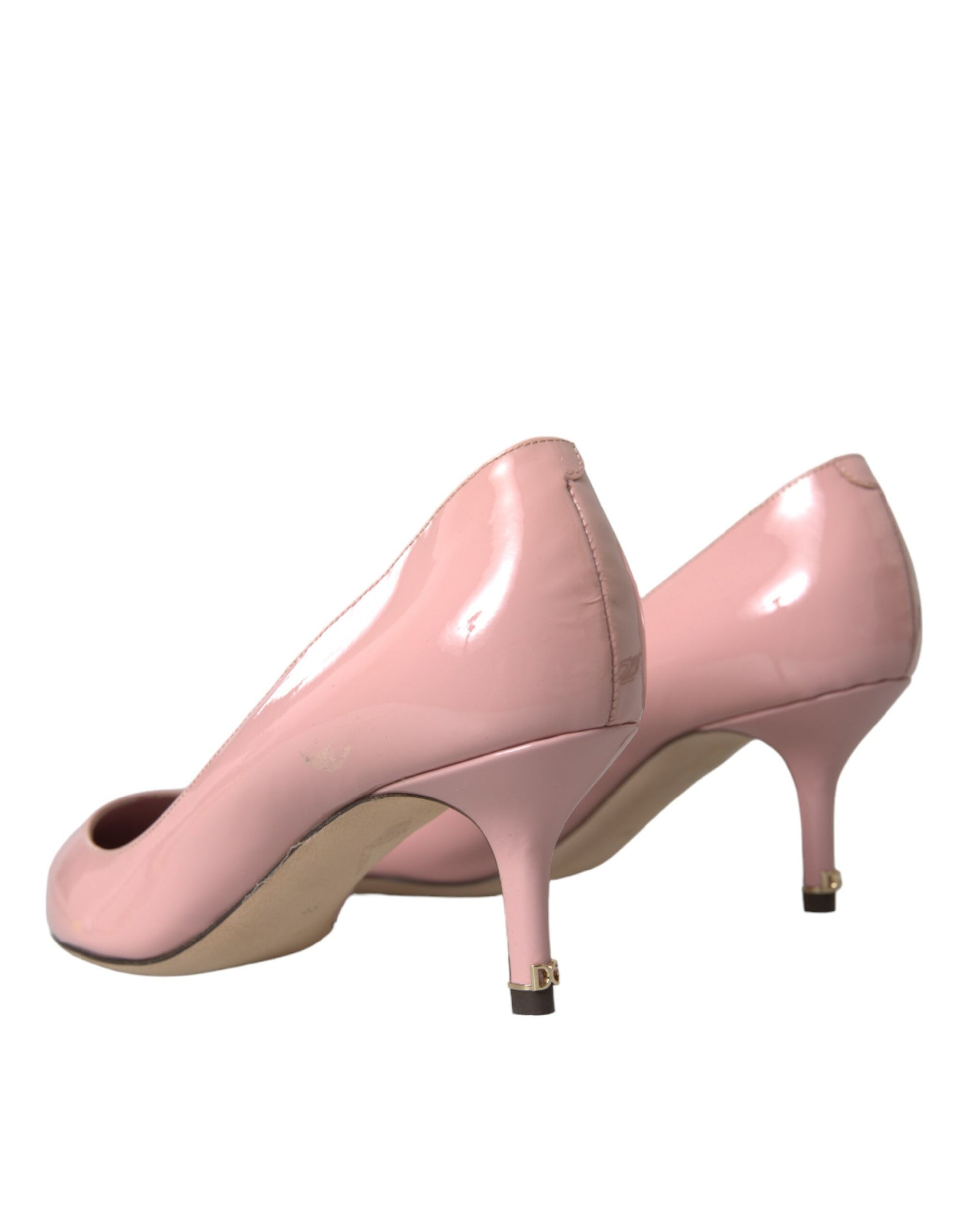 Dolce & Gabbana Light Pink Patent Leather Heels Pumps Shoes | Fashionsarah.com