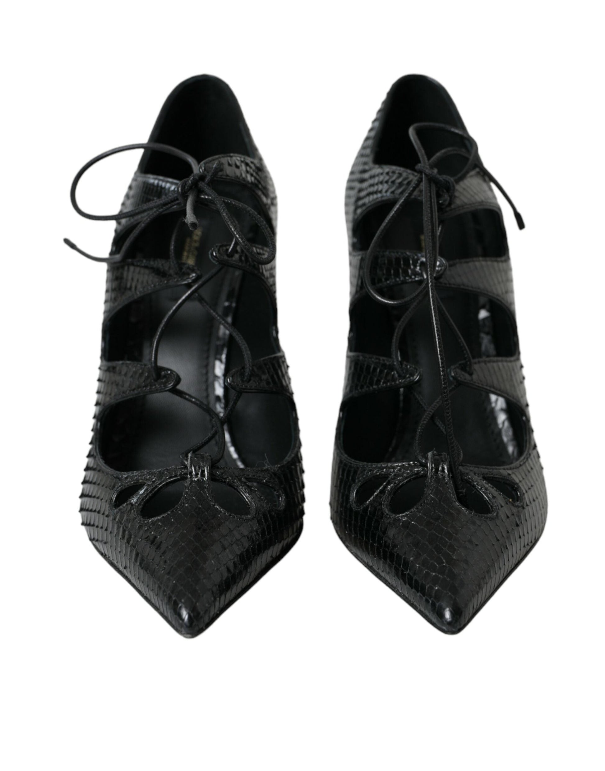 Dolce & Gabbana Black Python Leather Mary Jane Pumps Shoes | Fashionsarah.com