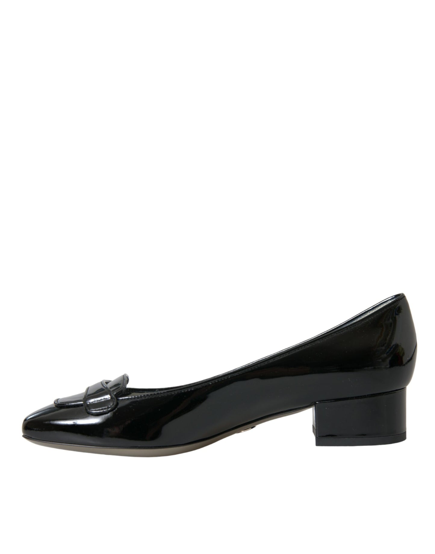 Fashionsarah.com Fashionsarah.com Dolce & Gabbana Black Patent Leather Block Heels Pumps Shoes