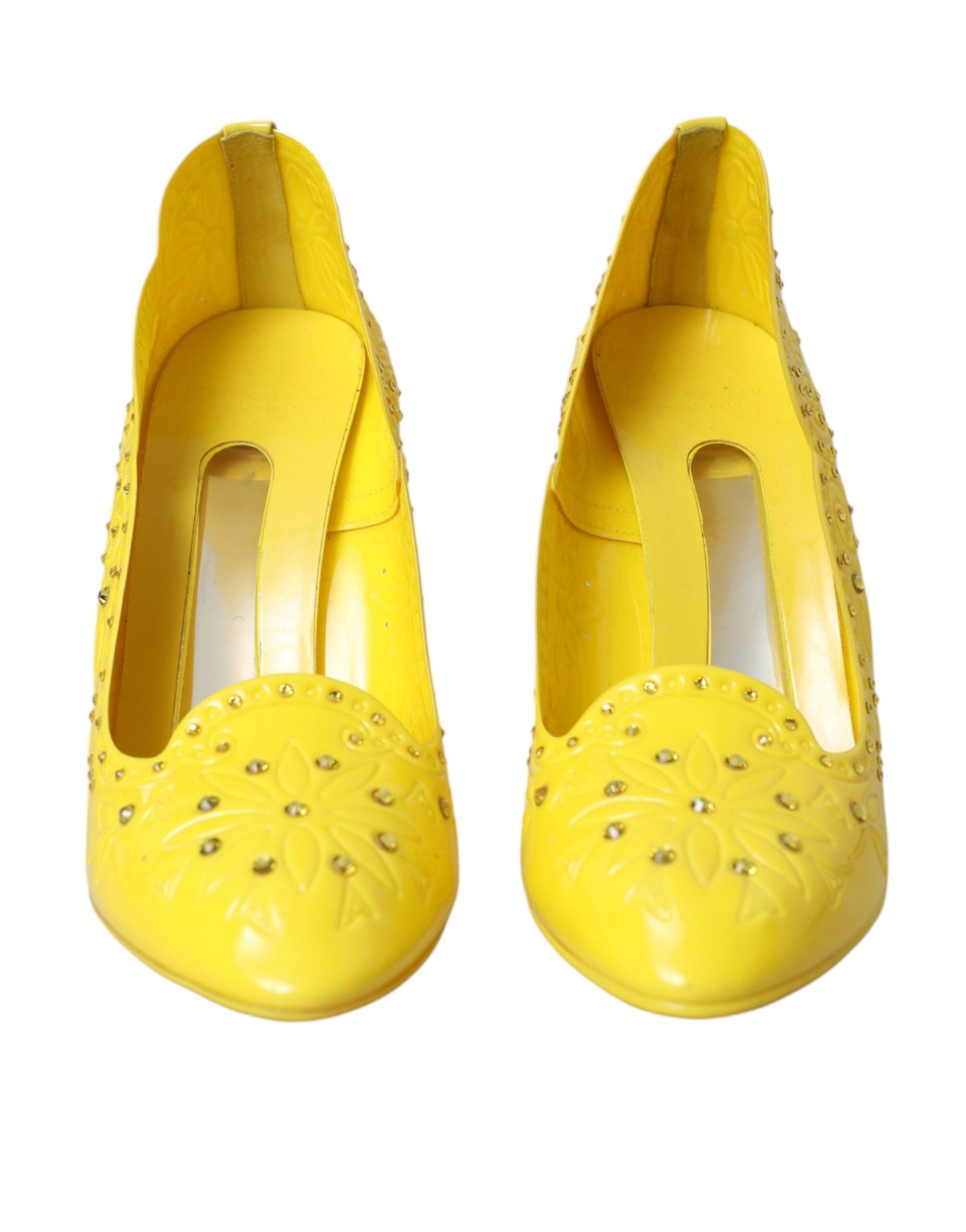 Dolce & Gabbana Yellow Crystal CINDERELLA Heels Pumps Shoes | Fashionsarah.com