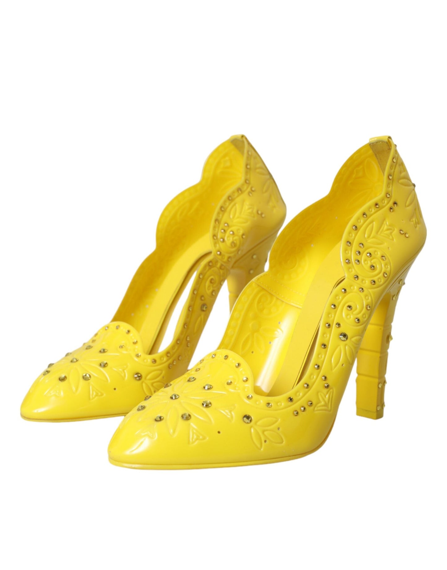 Dolce & Gabbana Yellow Crystal CINDERELLA Heels Pumps Shoes | Fashionsarah.com