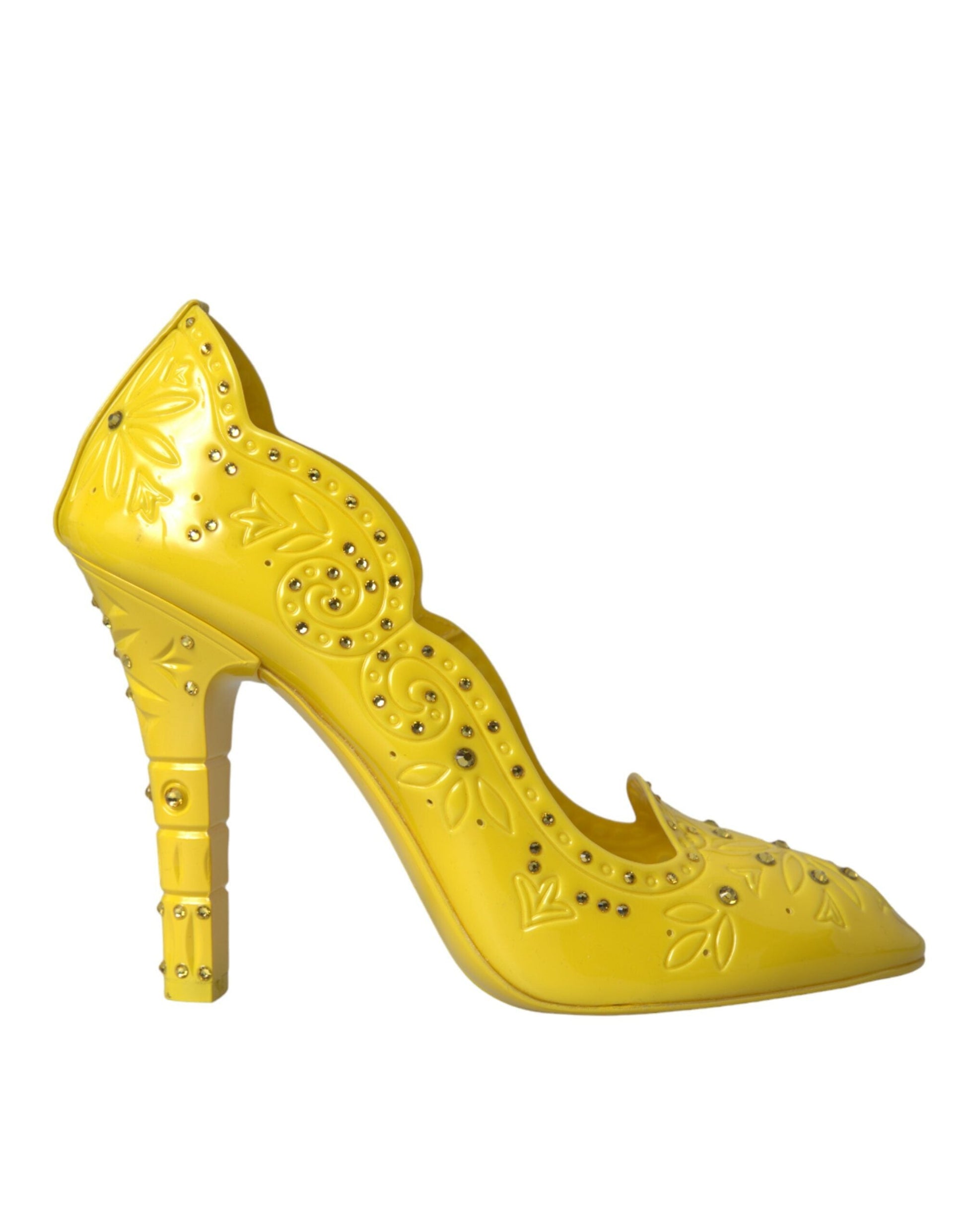 Dolce & Gabbana Yellow Crystal CINDERELLA Heels Pumps Shoes | Fashionsarah.com