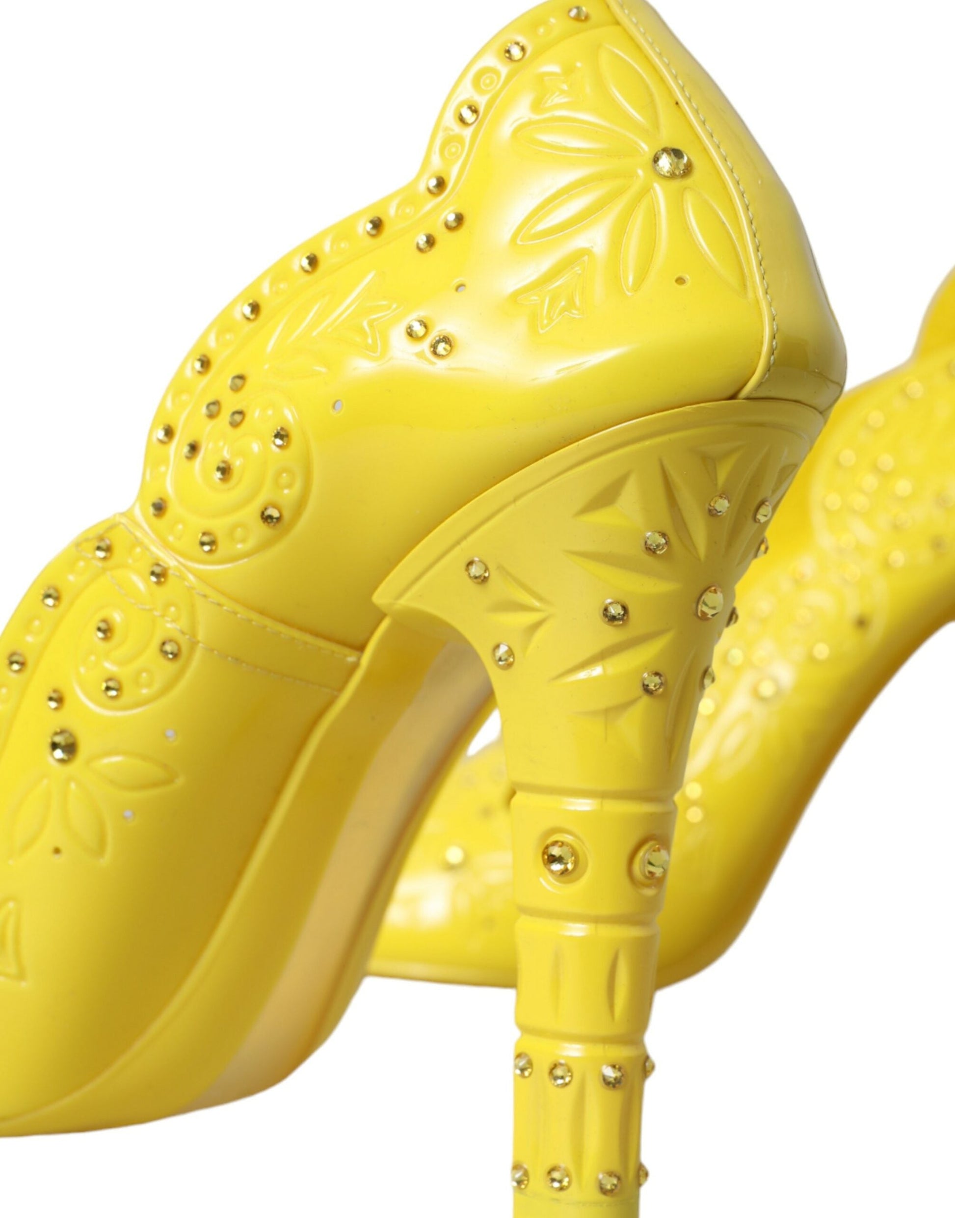 Dolce & Gabbana Yellow Crystal CINDERELLA Heels Pumps Shoes | Fashionsarah.com