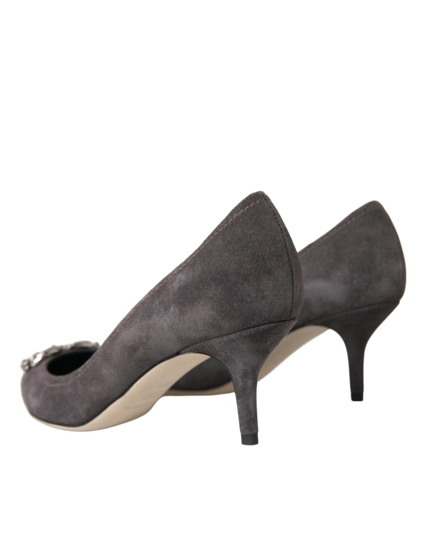 Dolce & Gabbana Gray Amore Suede Bellucci Heels Pumps Shoes | Fashionsarah.com