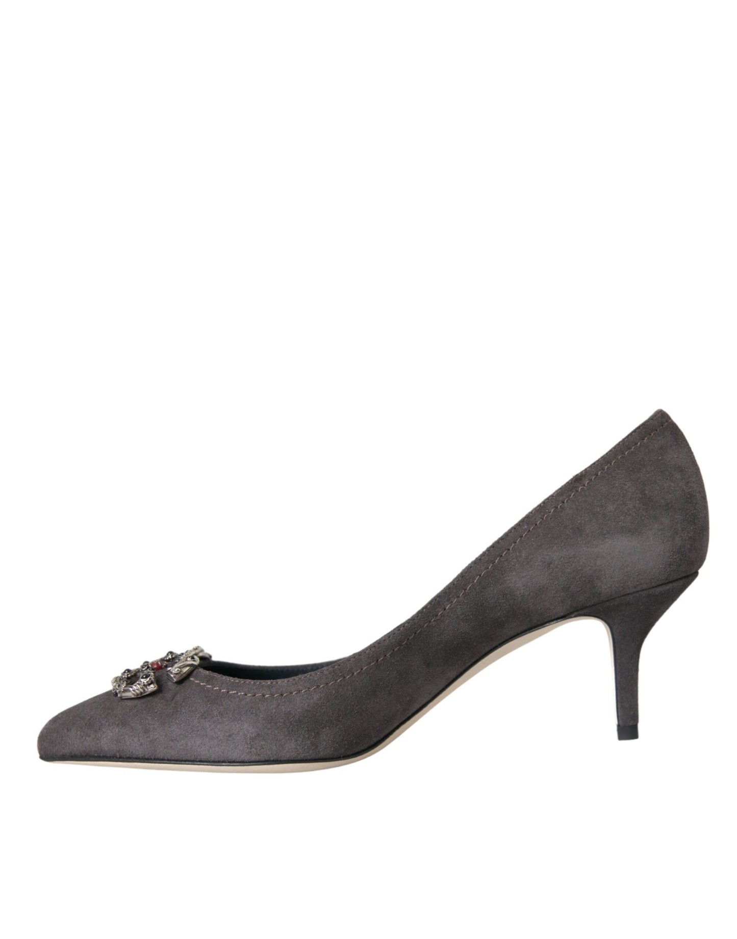 Dolce & Gabbana Gray Amore Suede Bellucci Heels Pumps Shoes | Fashionsarah.com