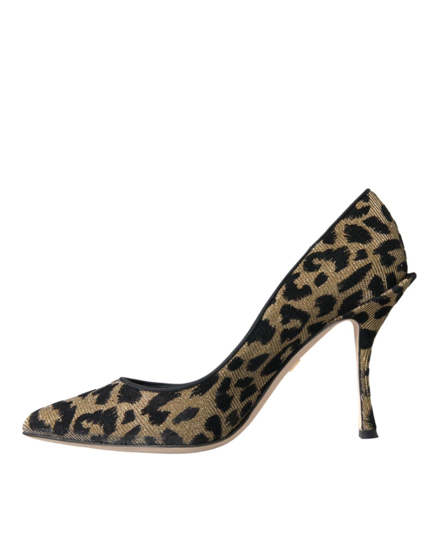 Dolce & Gabbana Black Gold Leopard Lurex Heels Pumps Shoes | Fashionsarah.com