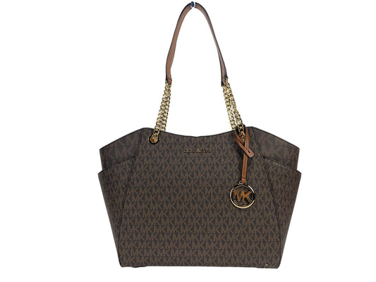 Michael Kors Jet Set Large Chain Brown Shoulder Tote Bag | Fashionsarah.com