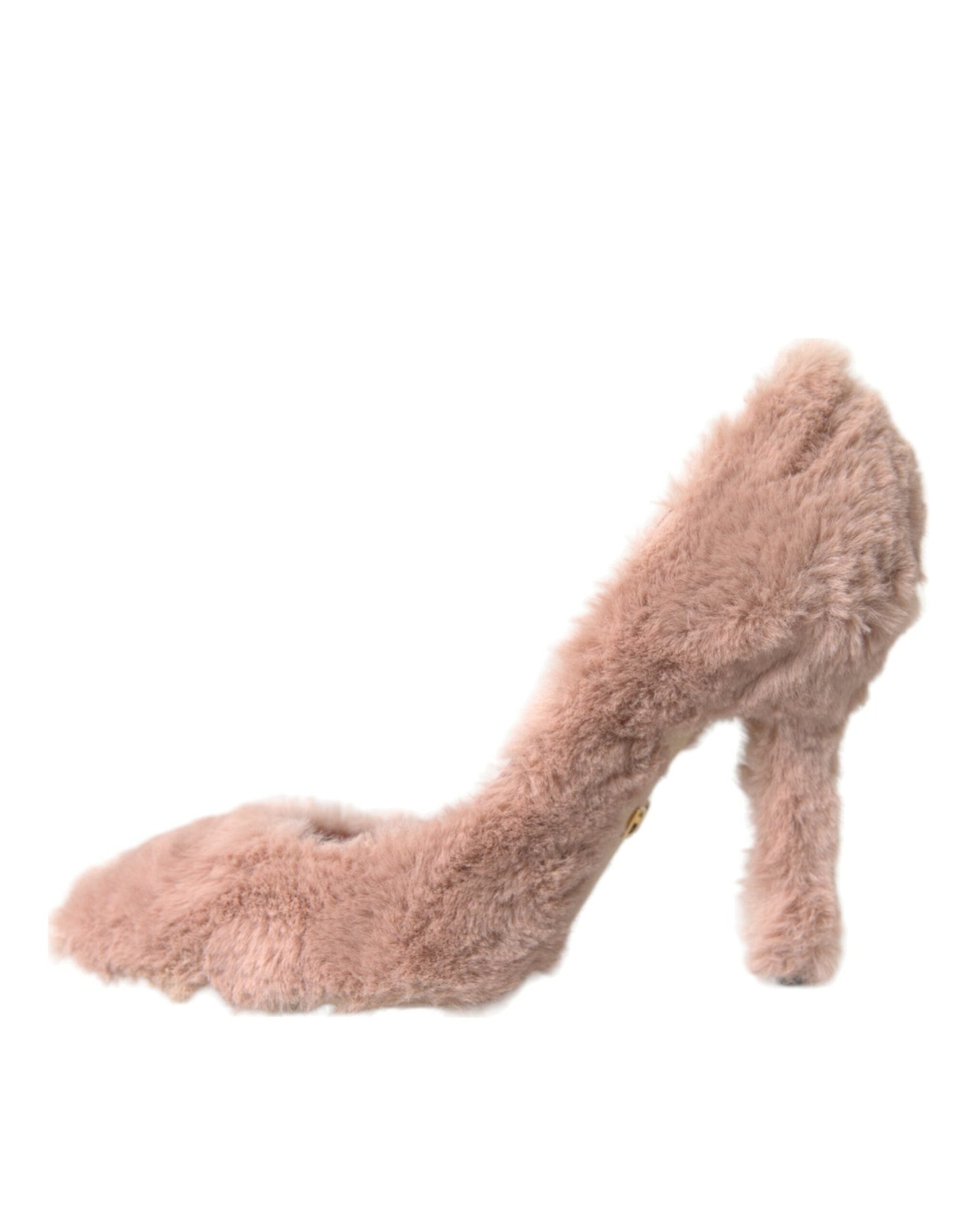 Dolce & Gabbana Light Pink Faux Fur Heels Pumps Shoes | Fashionsarah.com