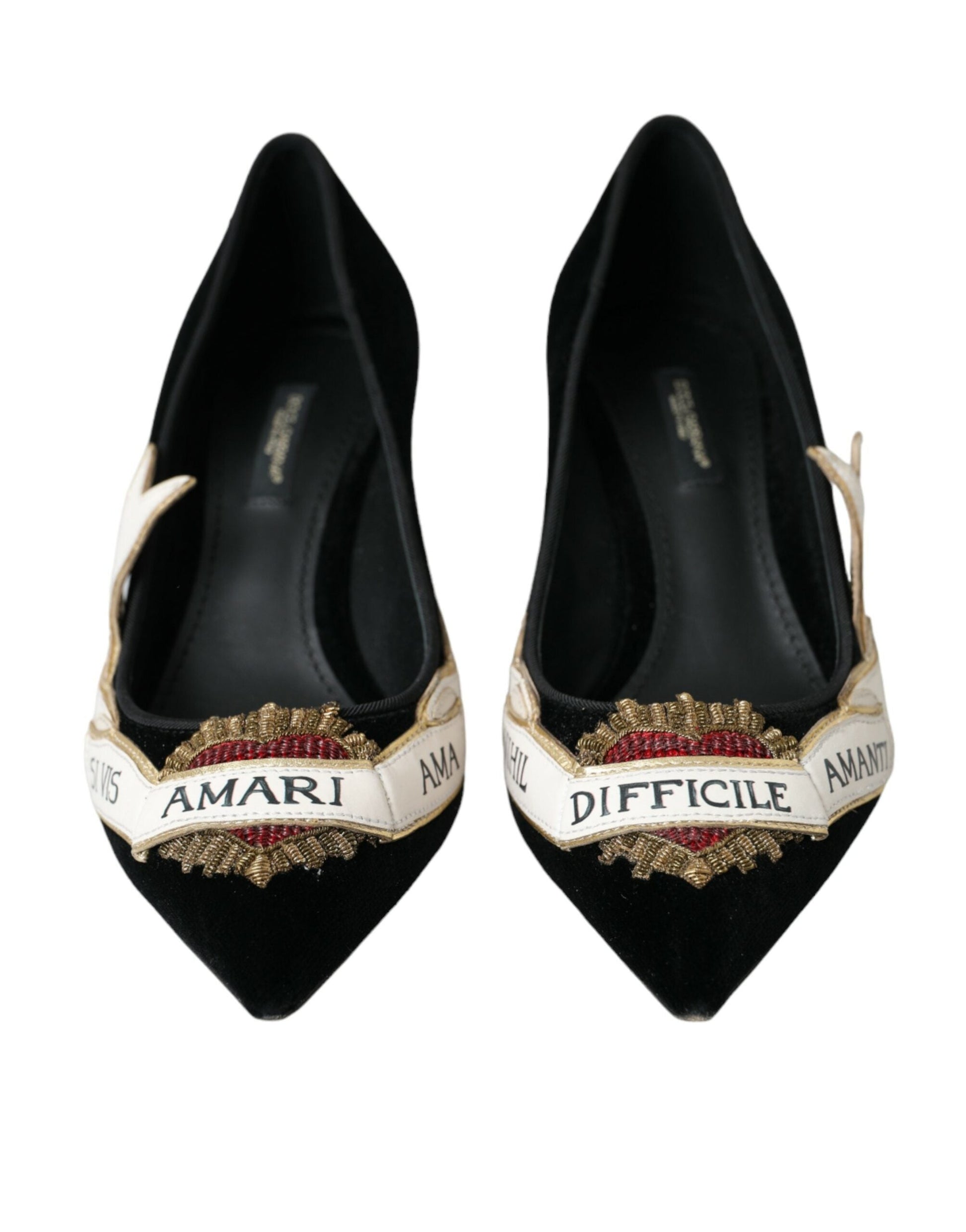 Dolce & Gabbana Black Suede Leather Amari Heels Pumps Shoes | Fashionsarah.com