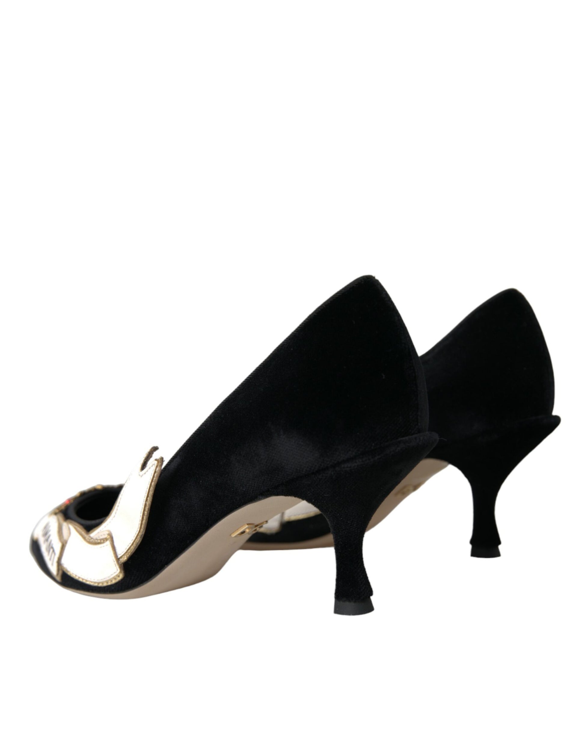 Dolce & Gabbana Black Suede Leather Amari Heels Pumps Shoes | Fashionsarah.com