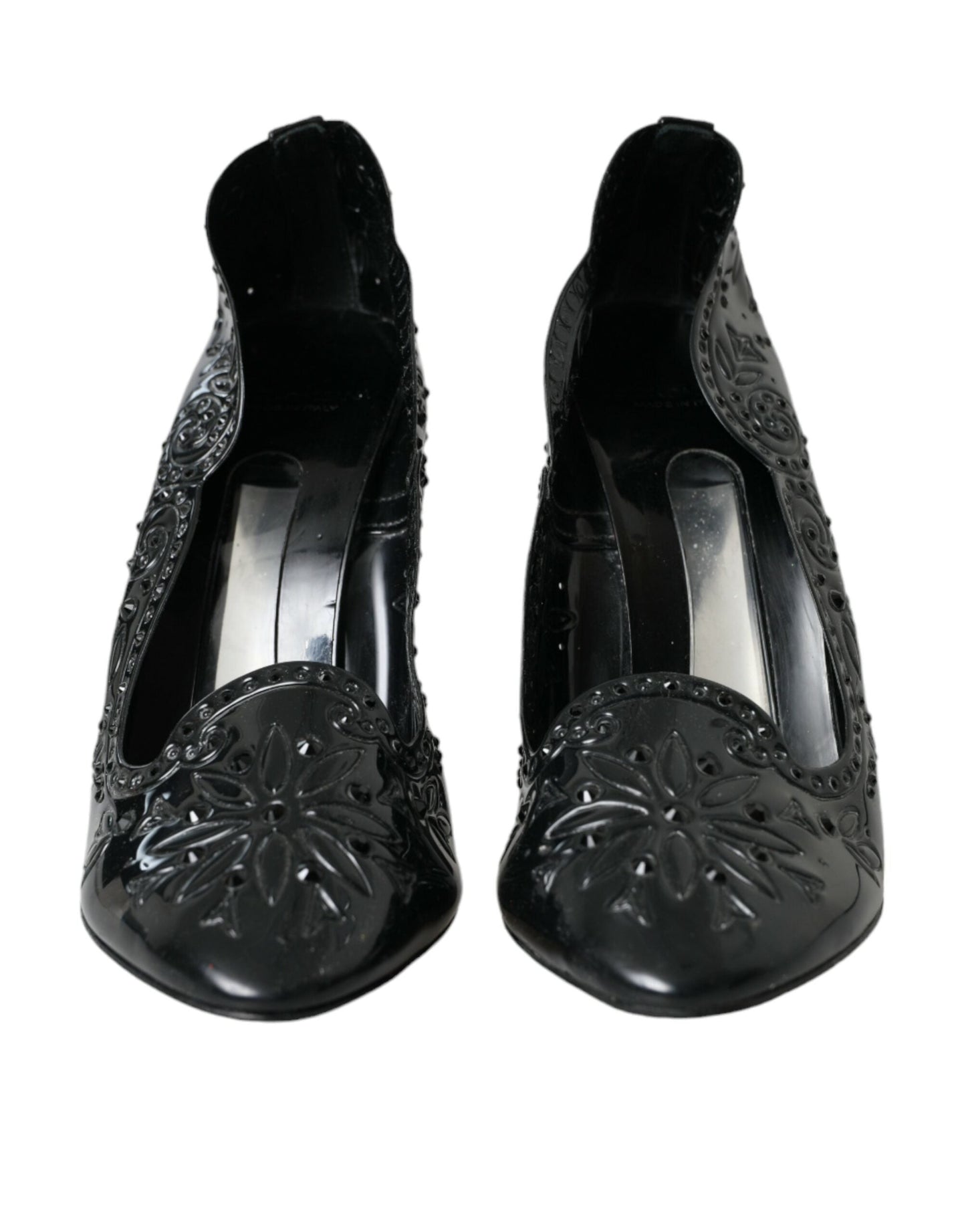 Dolce & Gabbana Black Crystal CINDERELLA Heels Pumps Shoes | Fashionsarah.com