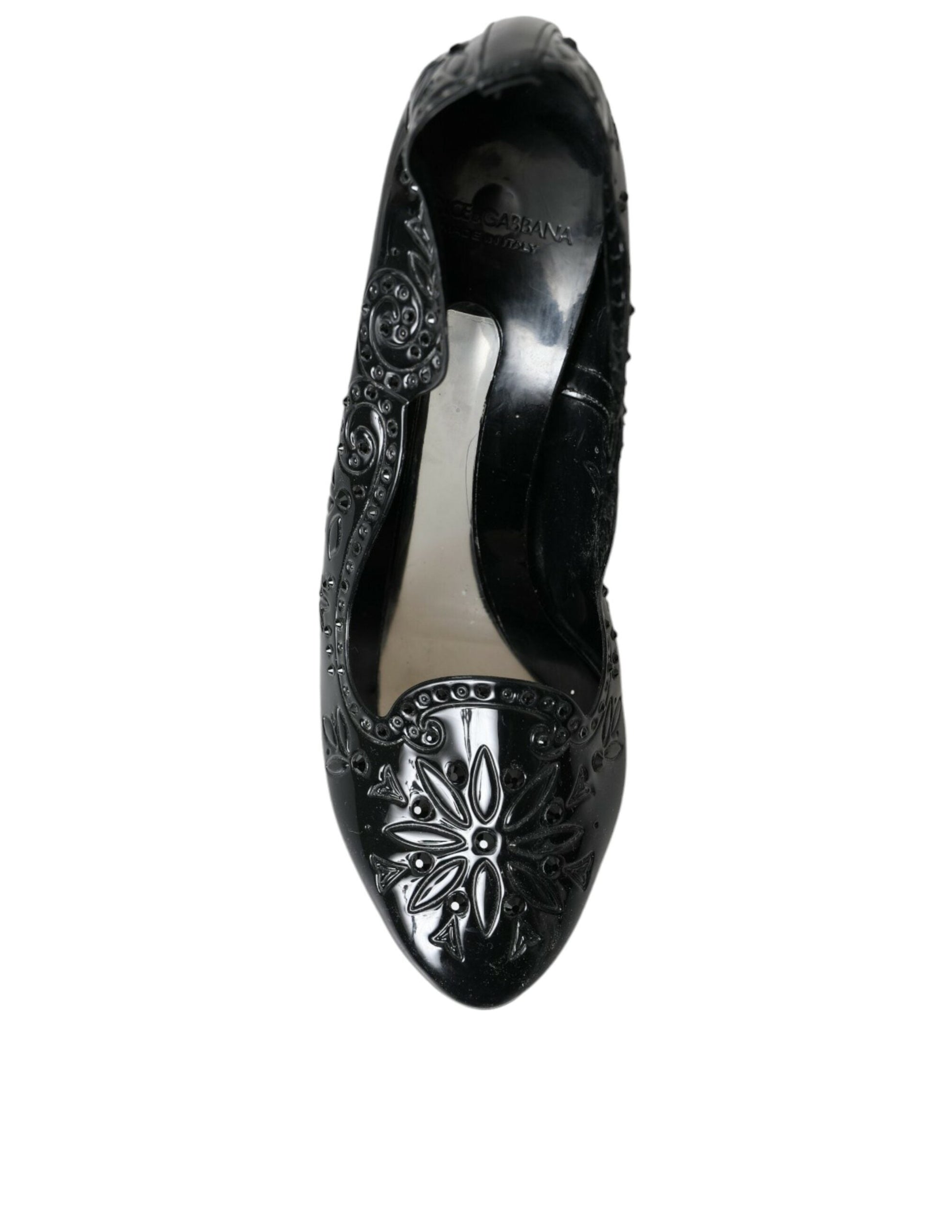 Dolce & Gabbana Black Crystal CINDERELLA Heels Pumps Shoes | Fashionsarah.com