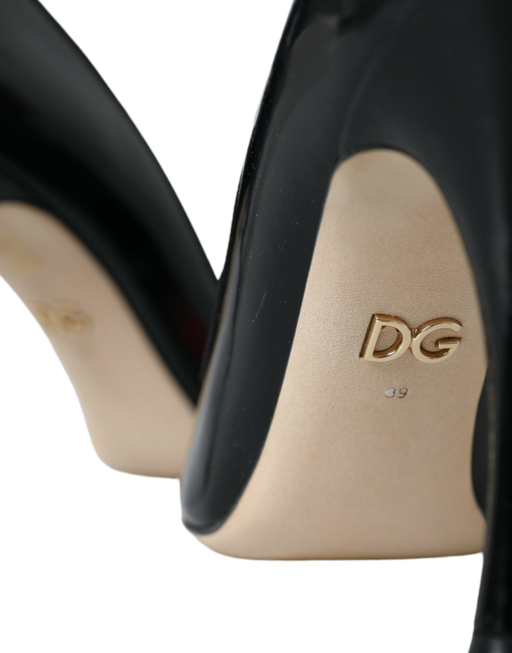 Dolce & Gabbana Black Leather WOW Patch Heels Pumps Shoes | Fashionsarah.com