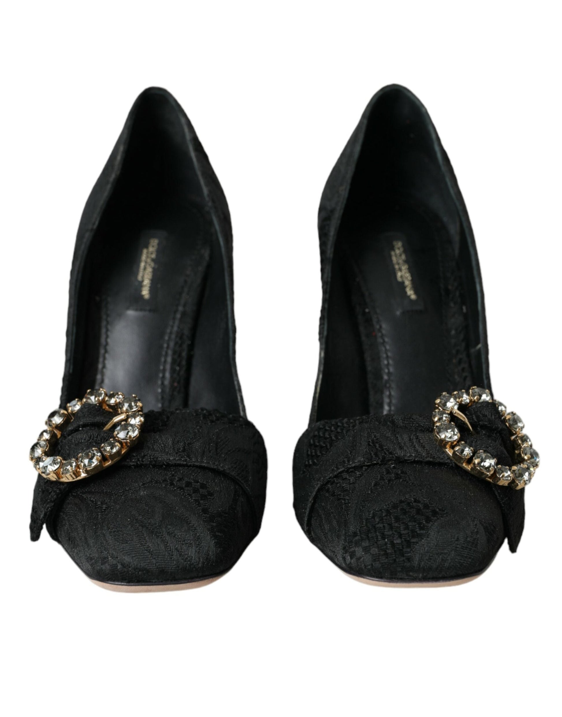 Dolce & Gabbana Black Brocade Crystals Heels Pumps Shoes | Fashionsarah.com