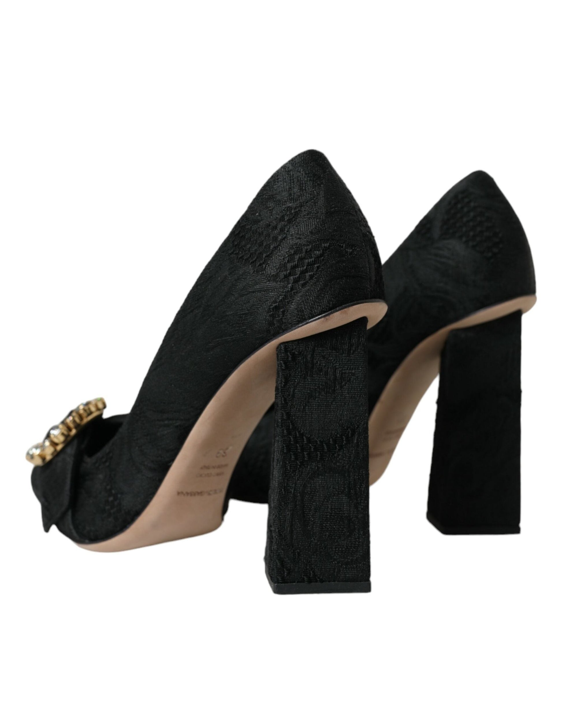 Dolce & Gabbana Black Brocade Crystals Heels Pumps Shoes | Fashionsarah.com