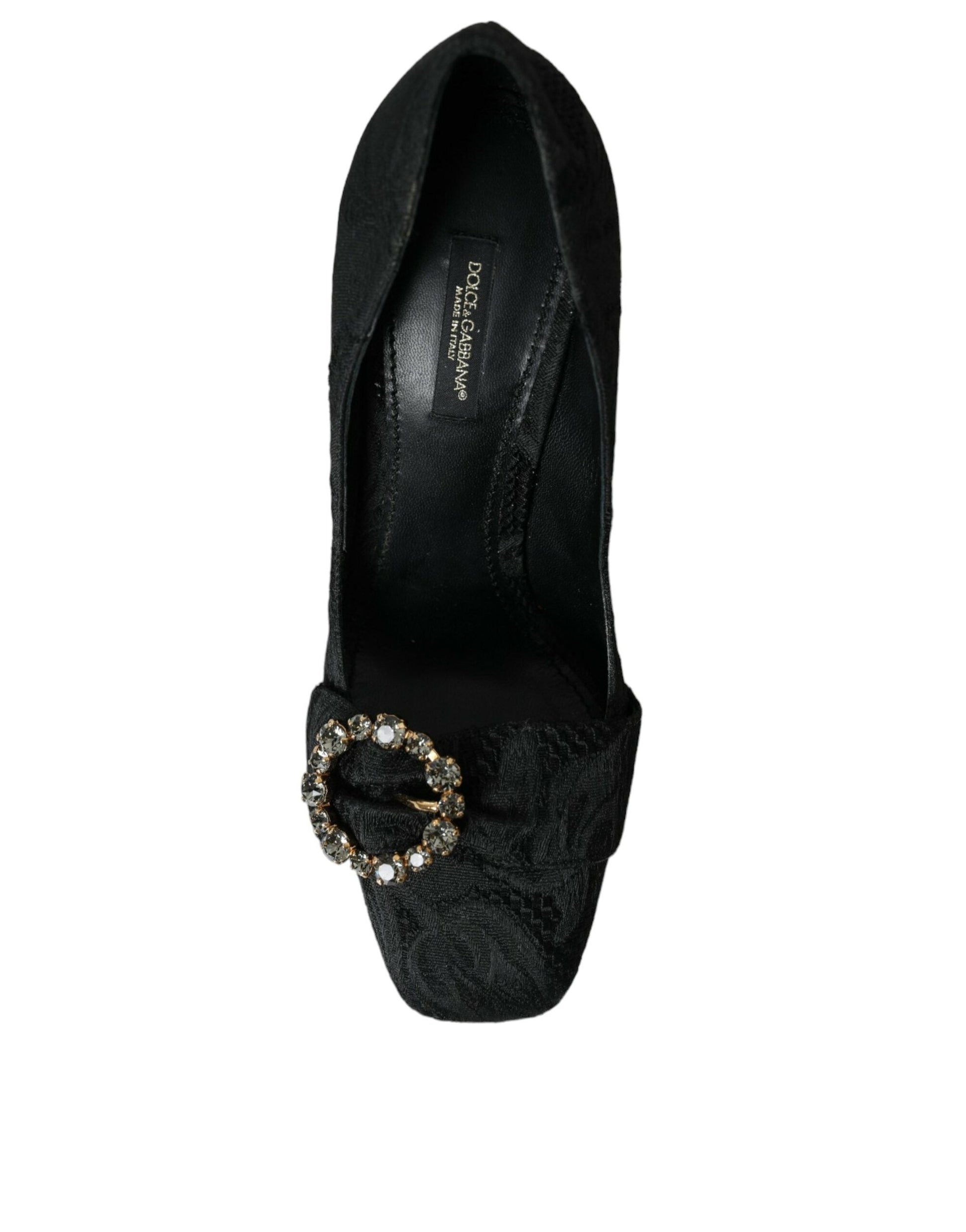 Dolce & Gabbana Black Brocade Crystals Heels Pumps Shoes | Fashionsarah.com