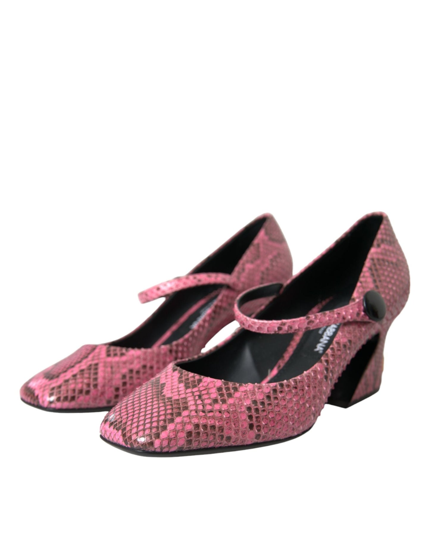 Dolce & Gabbana Pink Python Leather Mary Jane Heels Shoes | Fashionsarah.com