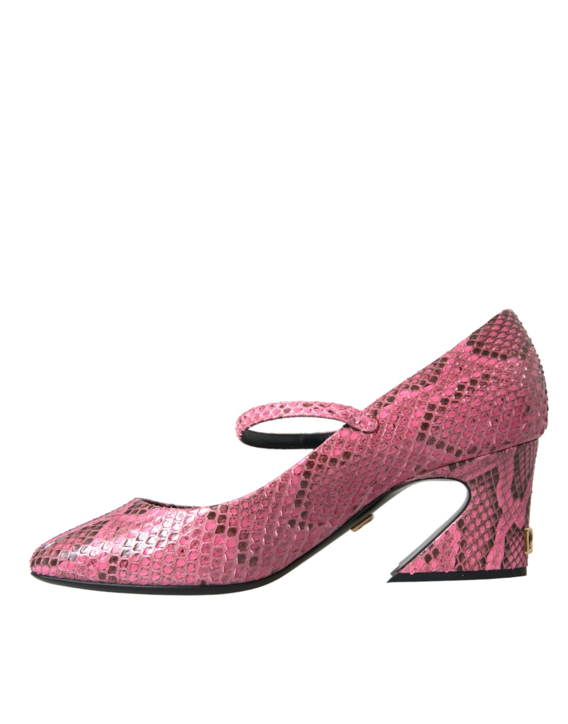 Dolce & Gabbana Pink Python Leather Mary Jane Heels Shoes | Fashionsarah.com