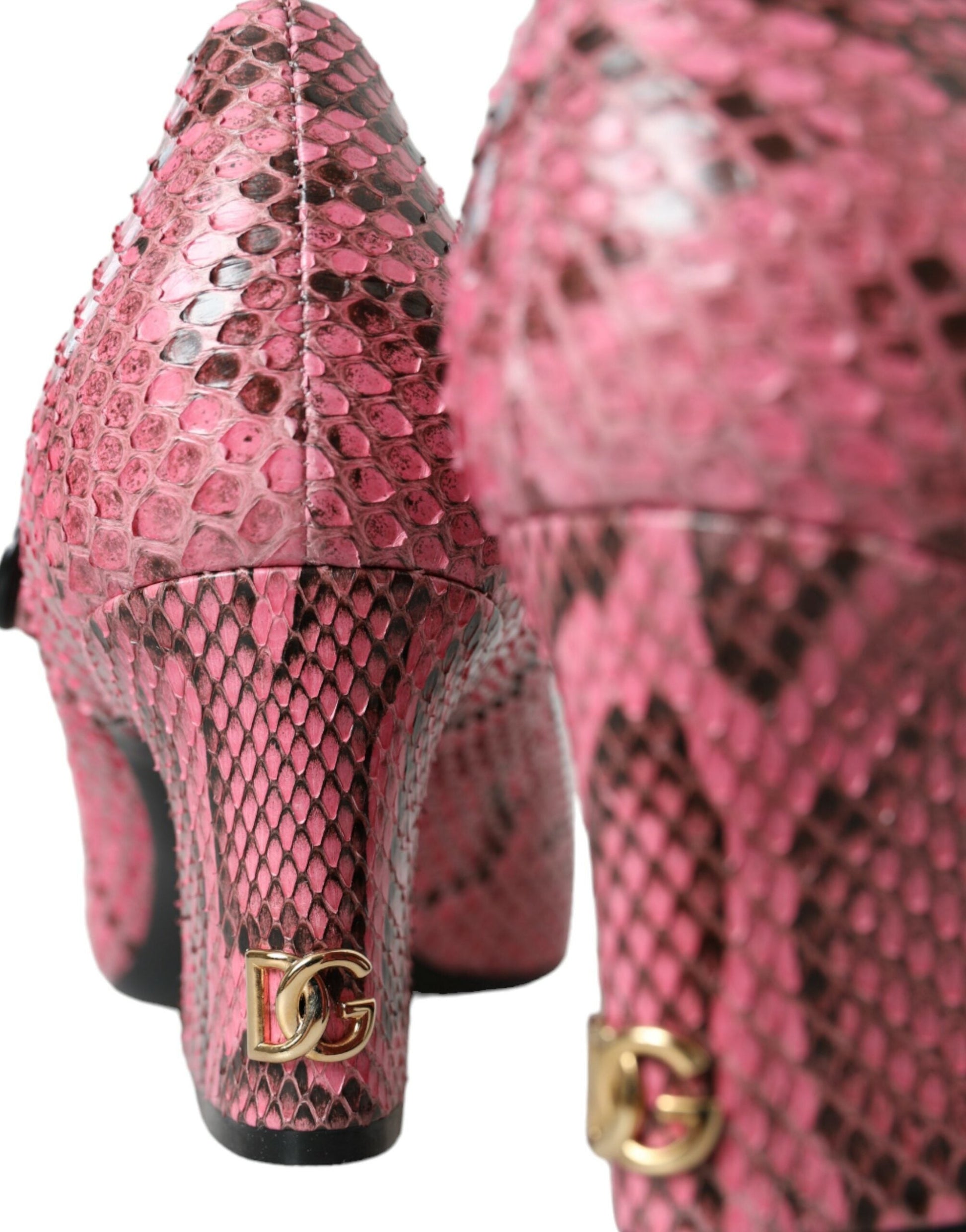 Dolce & Gabbana Pink Python Leather Mary Jane Heels Shoes | Fashionsarah.com