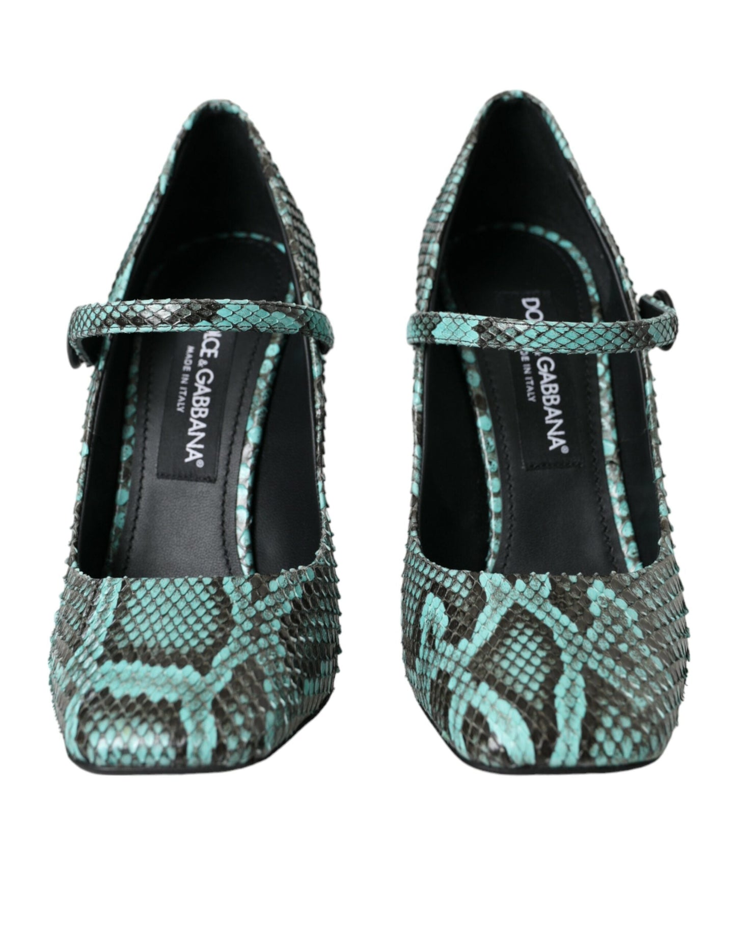 Dolce & Gabbana Aqua Python Leather Mary Jane Pumps Shoes | Fashionsarah.com