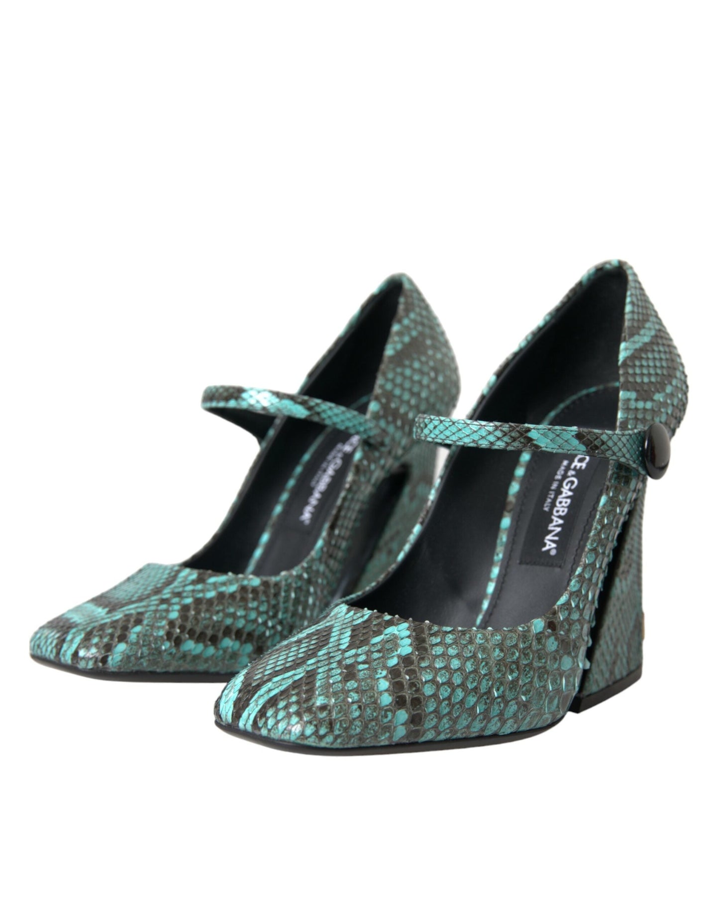 Dolce & Gabbana Aqua Python Leather Mary Jane Pumps Shoes | Fashionsarah.com