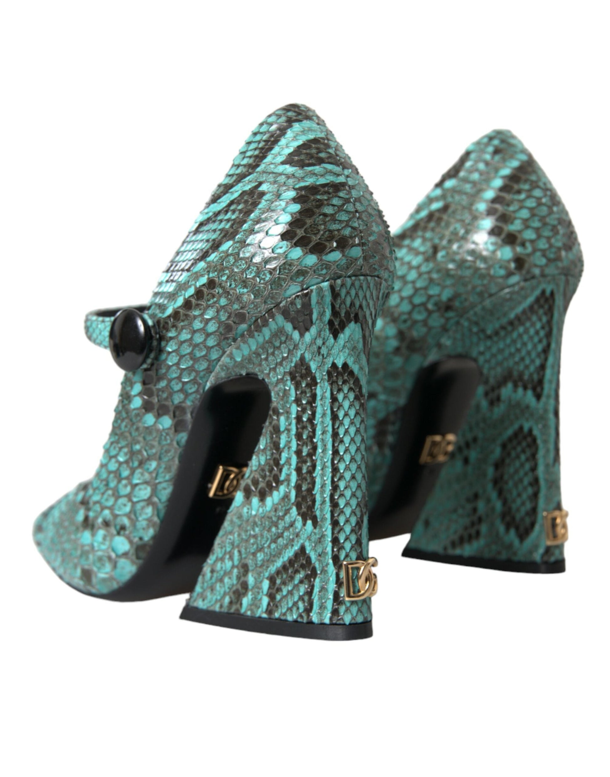 Dolce & Gabbana Aqua Python Leather Mary Jane Pumps Shoes | Fashionsarah.com