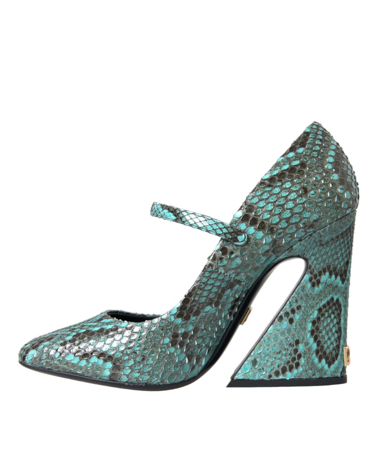 Dolce & Gabbana Aqua Python Leather Mary Jane Pumps Shoes | Fashionsarah.com