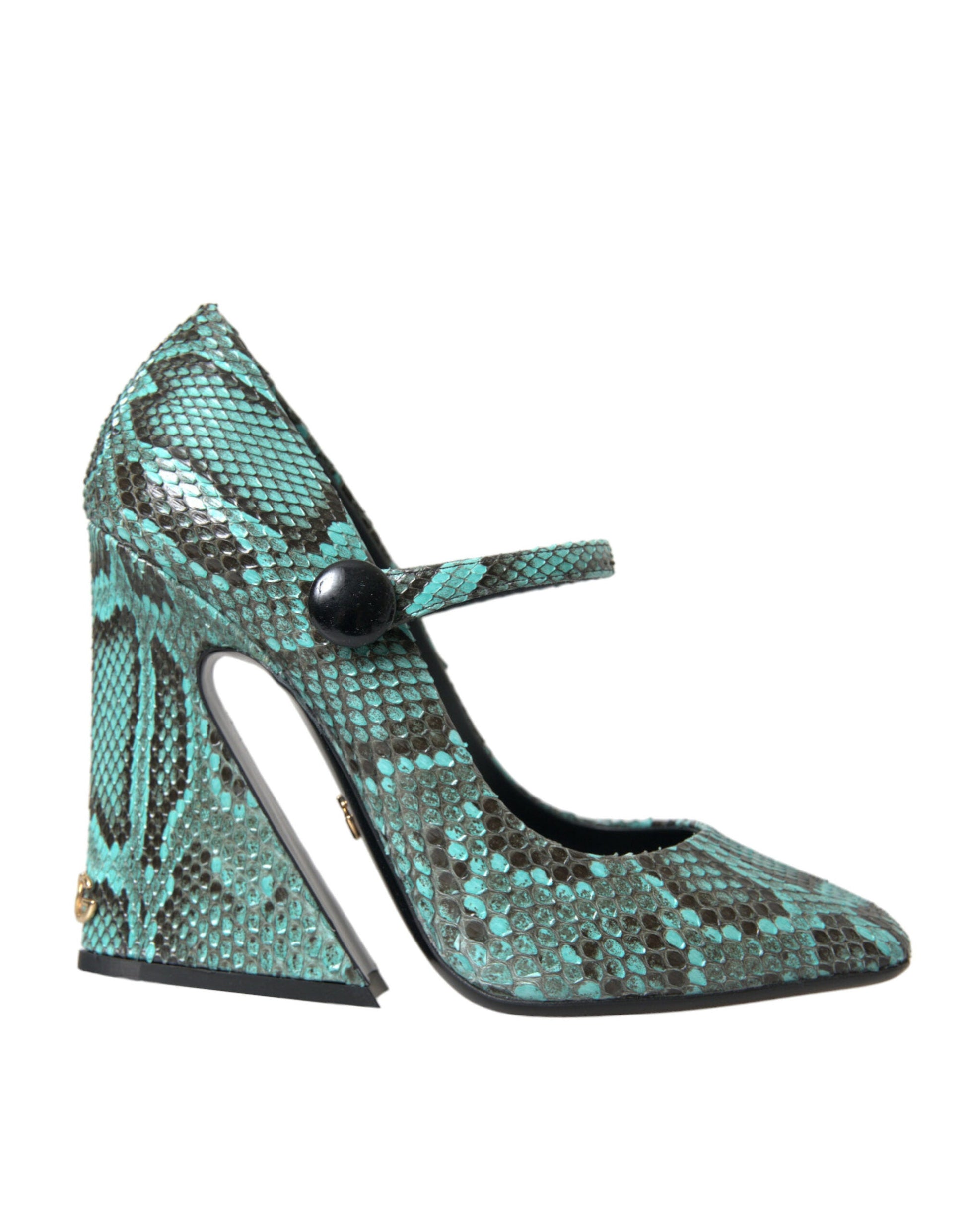 Dolce & Gabbana Aqua Python Leather Mary Jane Pumps Shoes | Fashionsarah.com