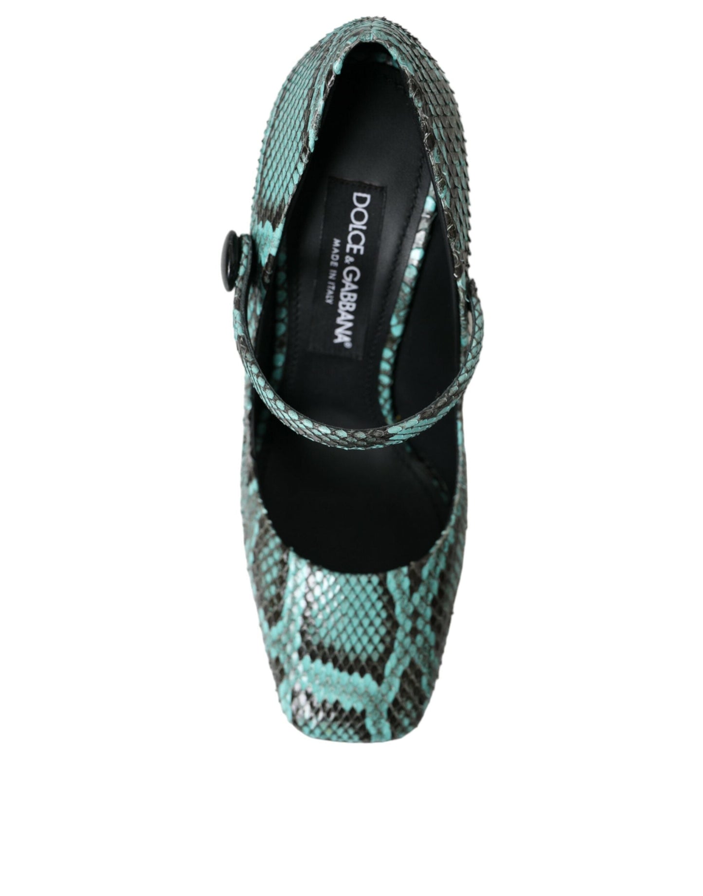 Dolce & Gabbana Aqua Python Leather Mary Jane Pumps Shoes | Fashionsarah.com