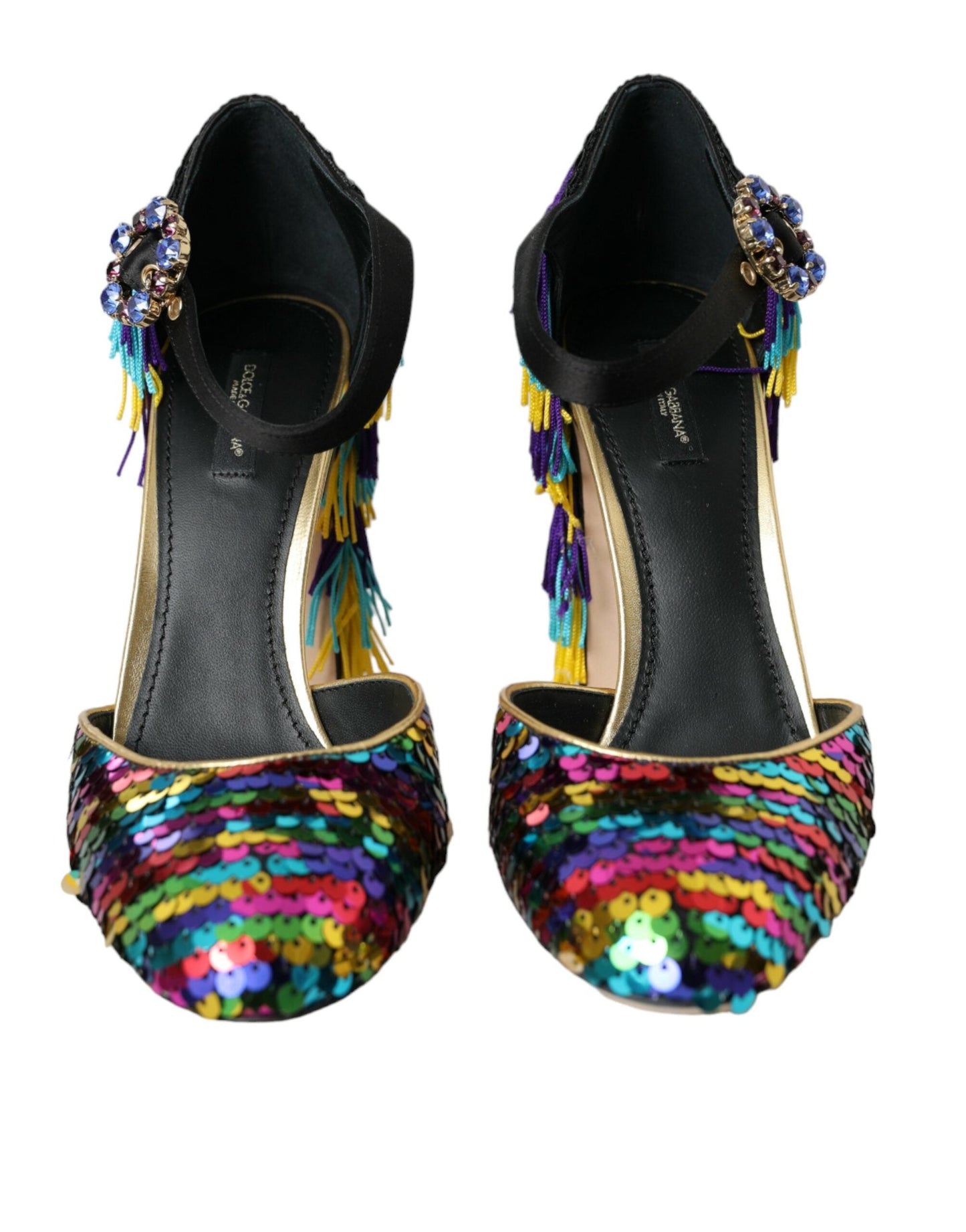 Dolce & Gabbana Multicolor Sequin Crystal Mary Jane Shoes | Fashionsarah.com