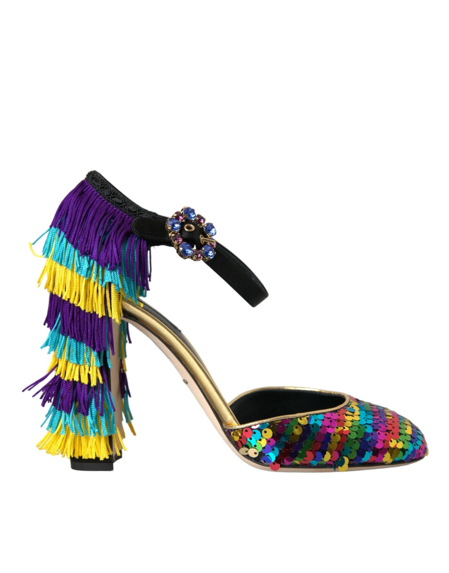 Dolce & Gabbana Multicolor Sequin Crystal Mary Jane Shoes | Fashionsarah.com