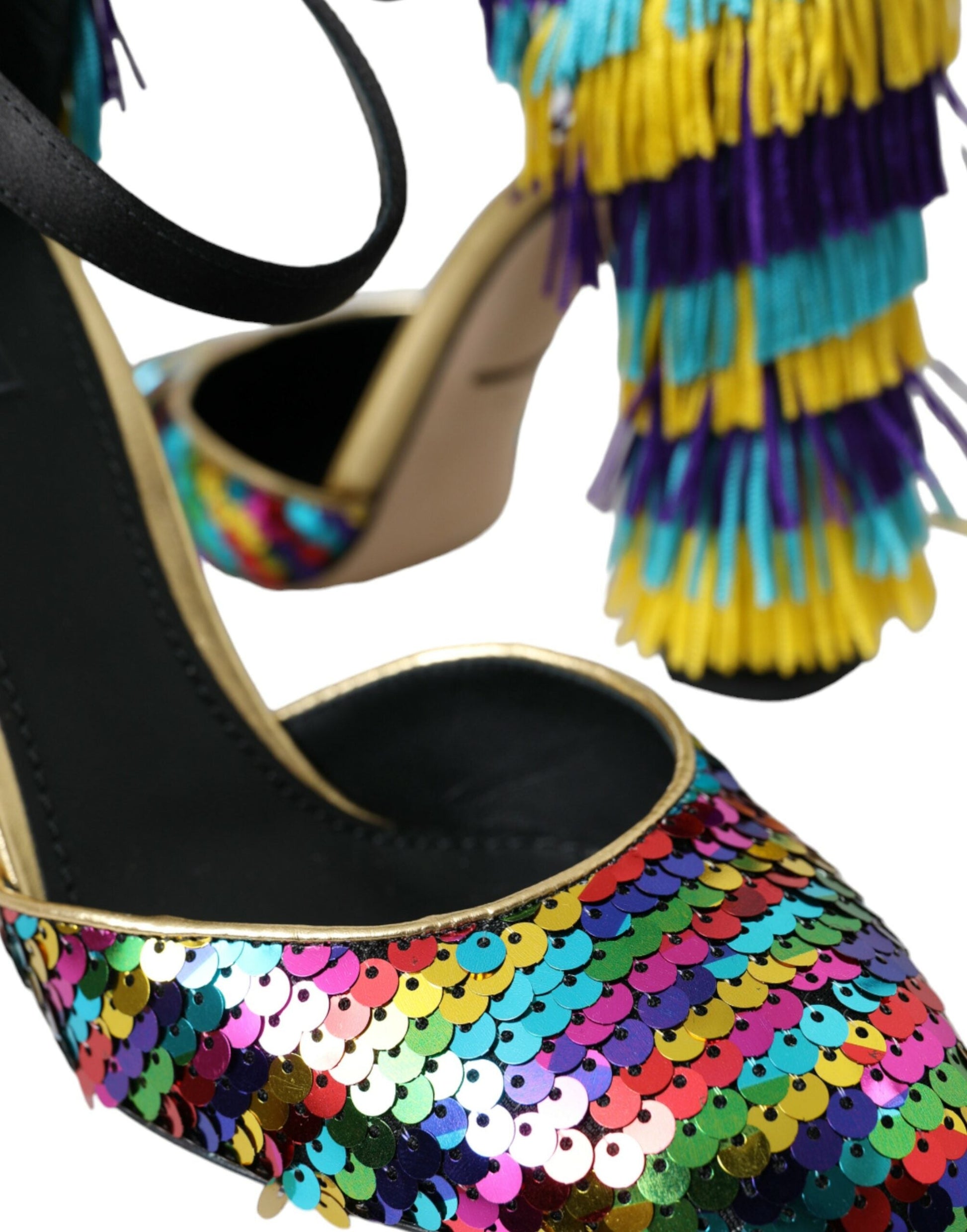 Dolce & Gabbana Multicolor Sequin Crystal Mary Jane Shoes | Fashionsarah.com