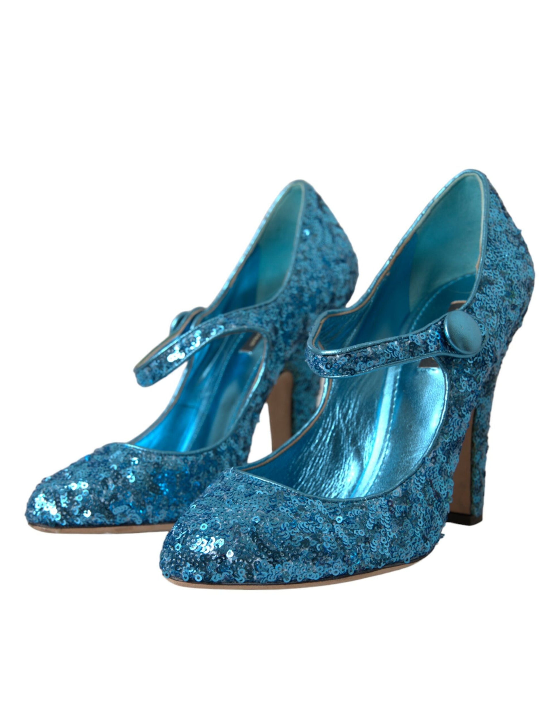 Dolce & Gabbana Blue Sequin Mary Jane Pumps High Heels Shoes | Fashionsarah.com