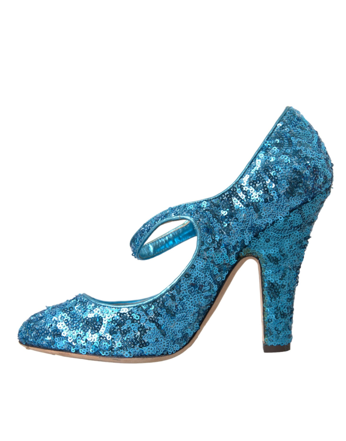 Dolce & Gabbana Blue Sequin Mary Jane Pumps High Heels Shoes | Fashionsarah.com