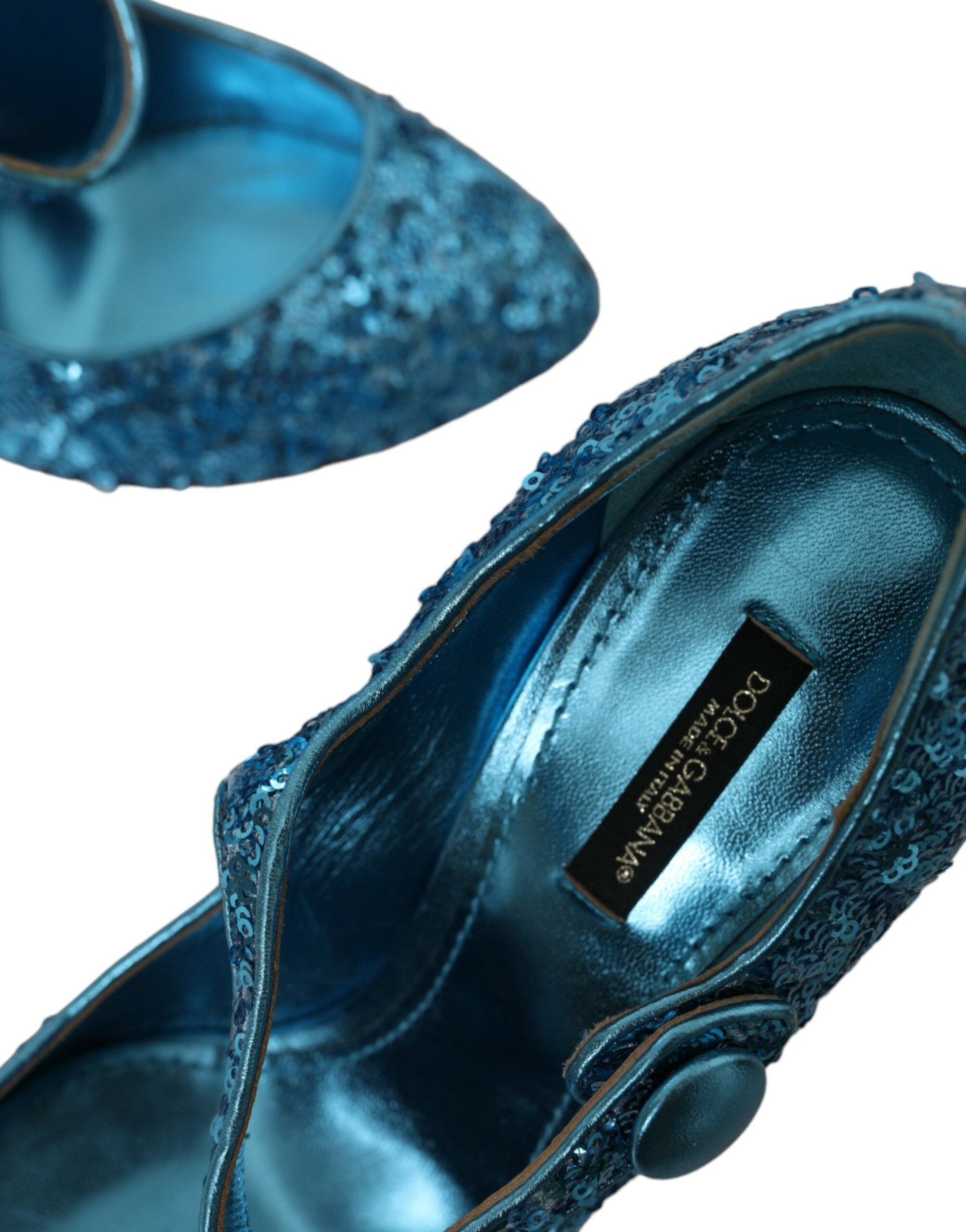 Dolce & Gabbana Blue Sequin Mary Jane Pumps High Heels Shoes | Fashionsarah.com