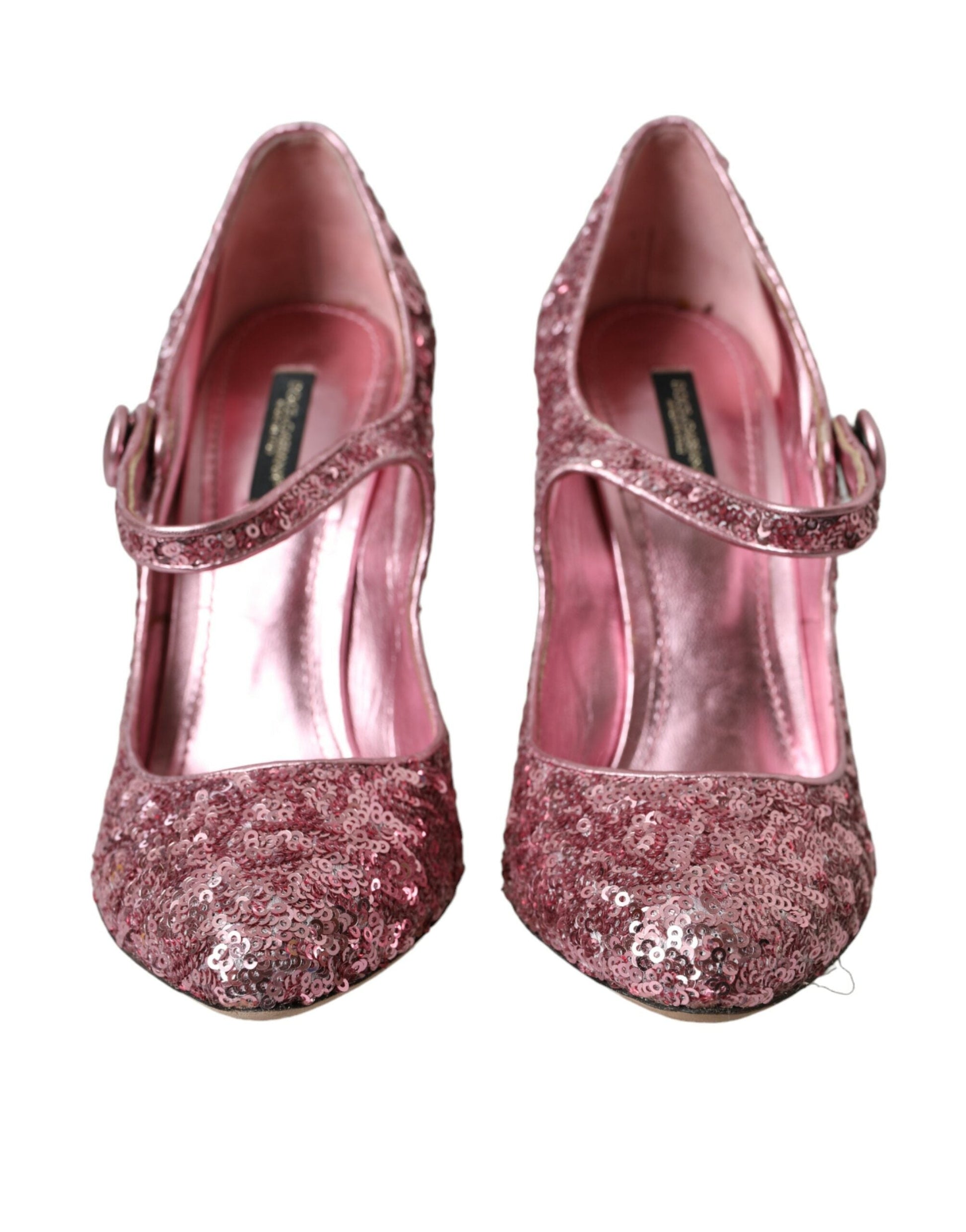 Dolce & Gabbana Pink Sequin Mary Jane Pumps High Heels Shoes | Fashionsarah.com