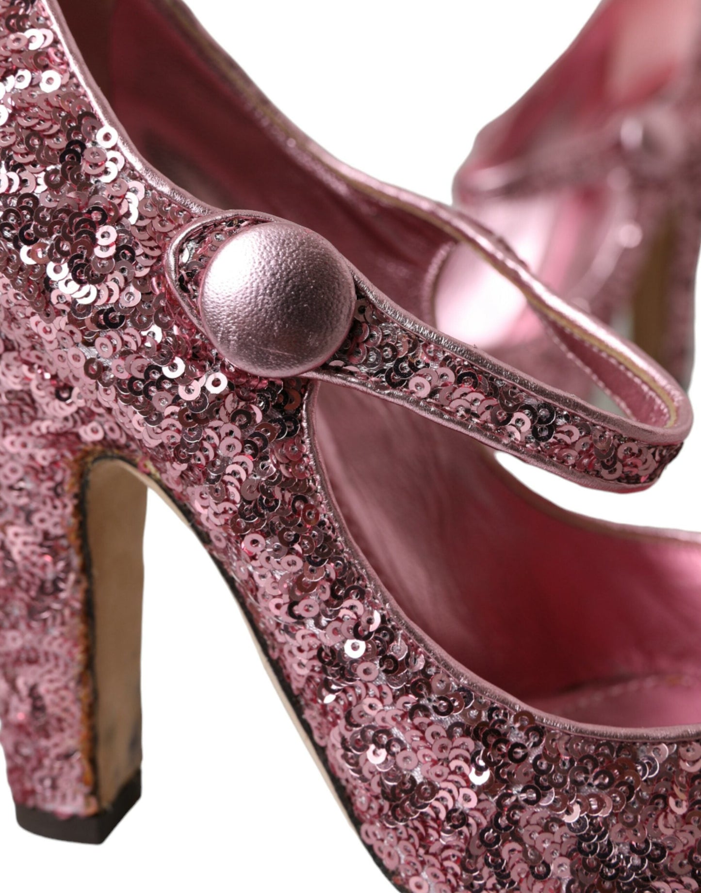 Dolce & Gabbana Pink Sequin Mary Jane Pumps High Heels Shoes | Fashionsarah.com