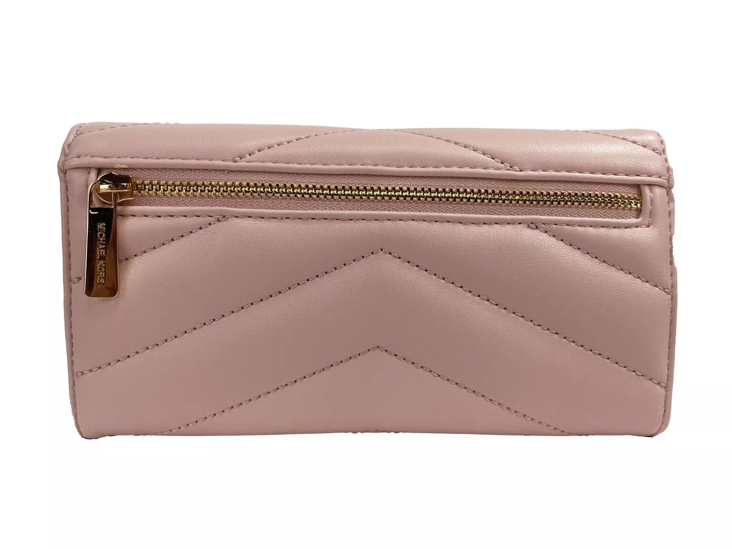 Michael Kors Jet Set Travel Large Quilted Leather Trifold Wallet Powder Blush | Fashionsarah.com