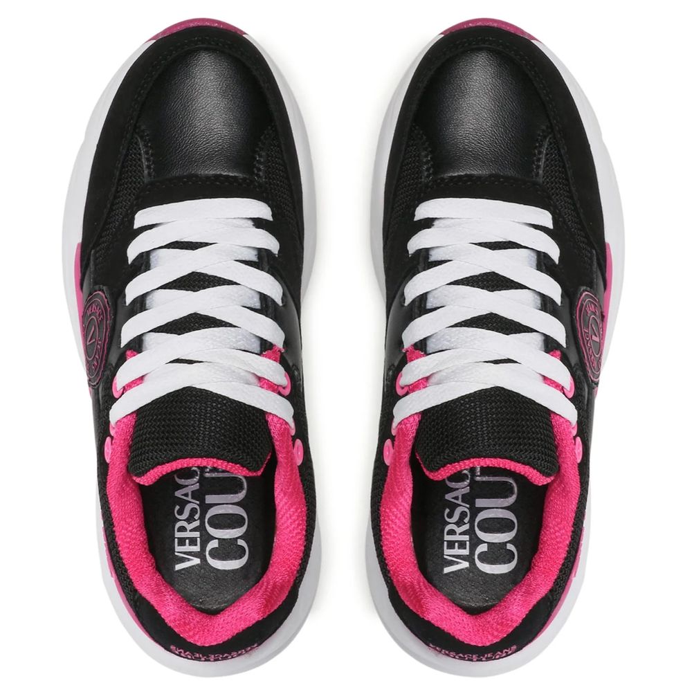 Versace Jeans Black Leather Sneaker | Fashionsarah.com