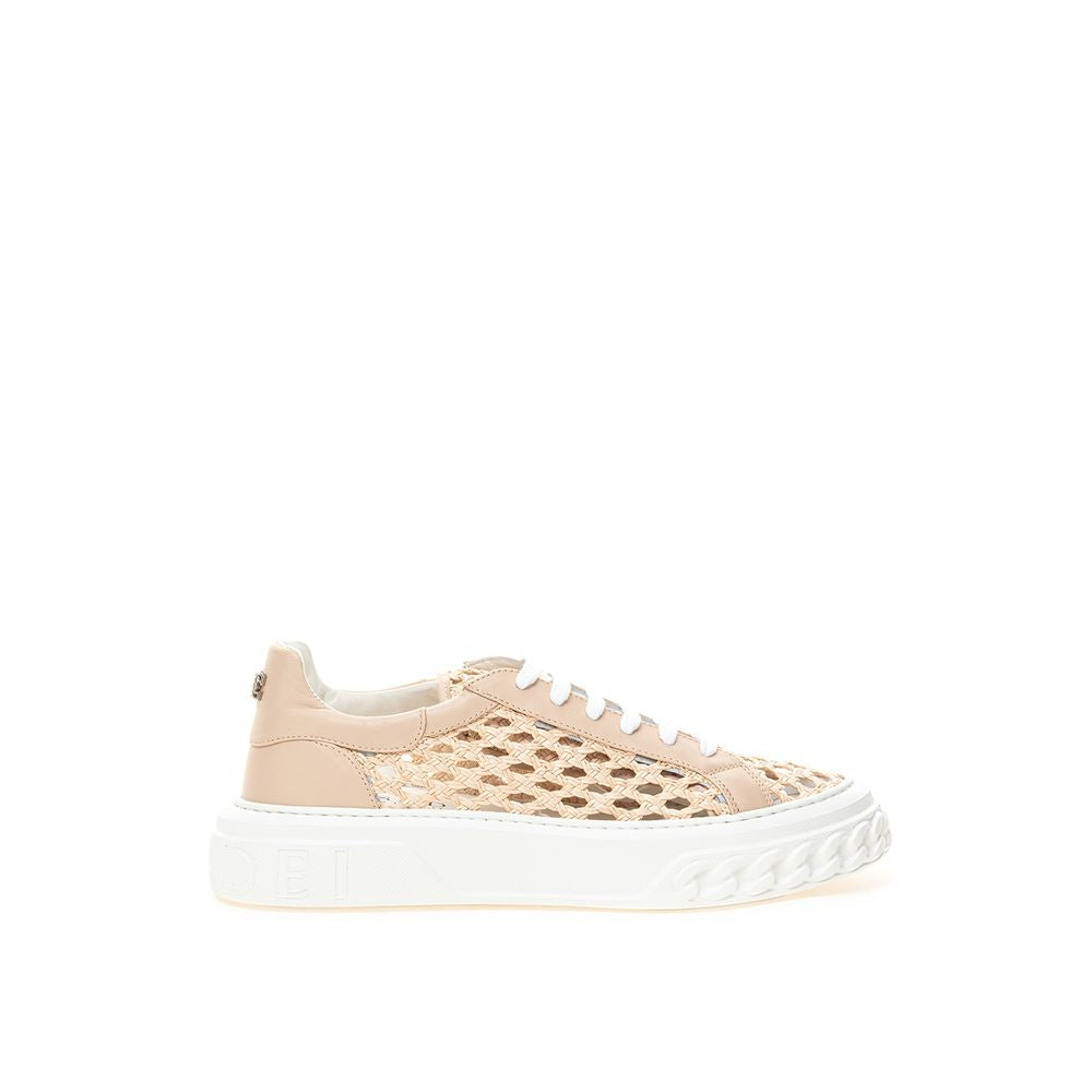 Casadei Chic Beige Leather Women Sneakers | Fashionsarah.com